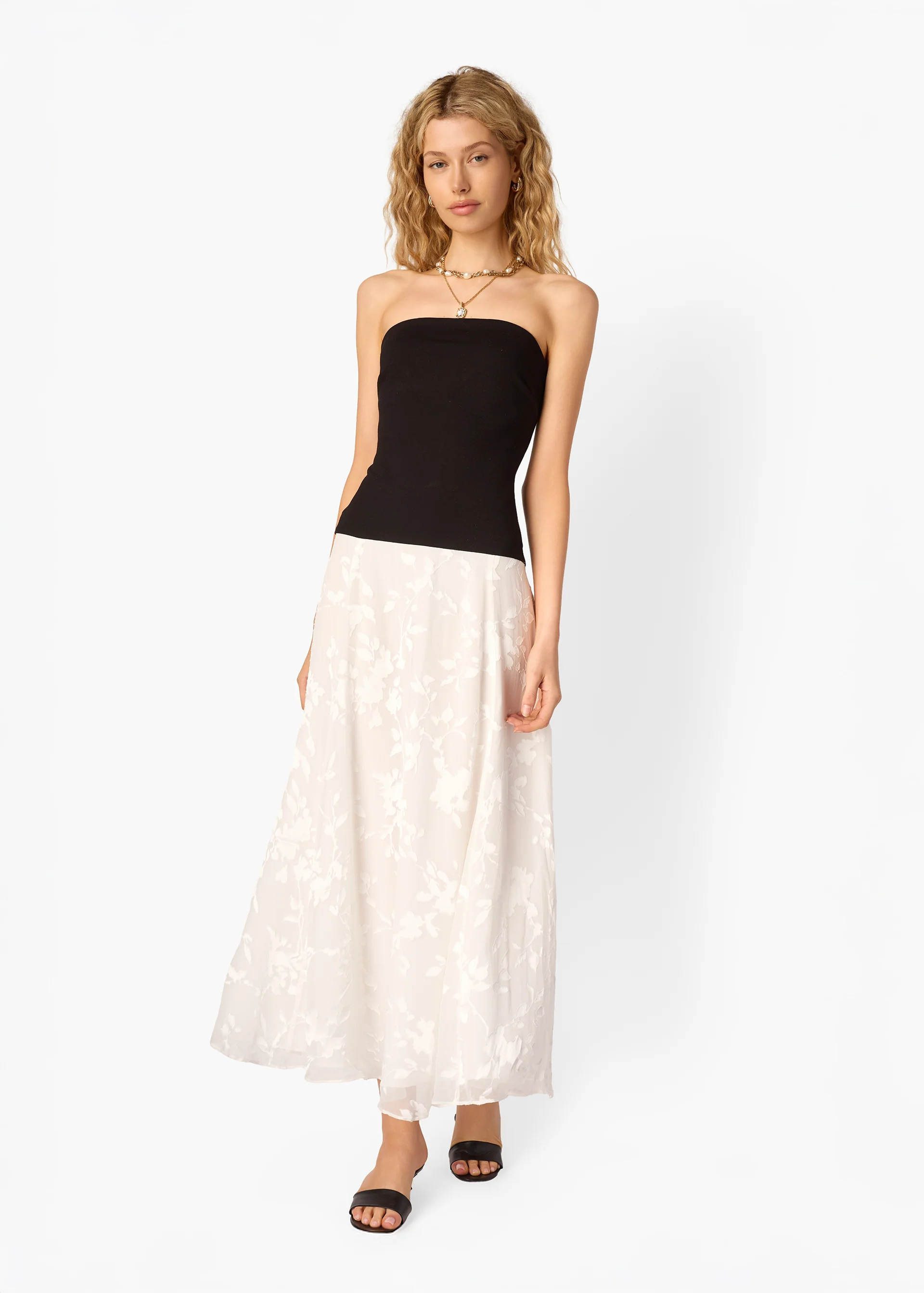 Almira Strapless Dress Black/Macadamia