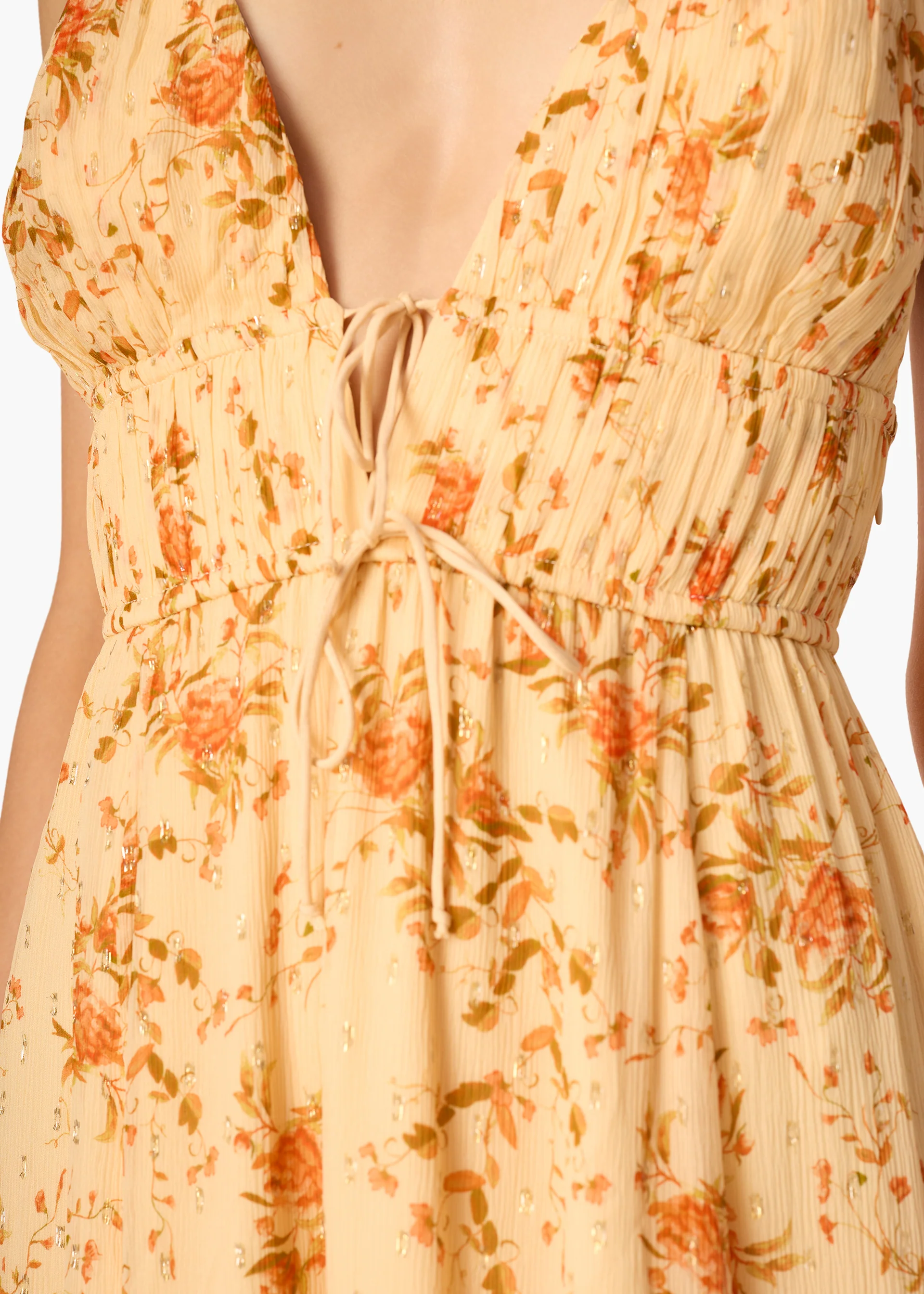 Dorinda Crinkle Chiffon Maxi Dress Golden Hour