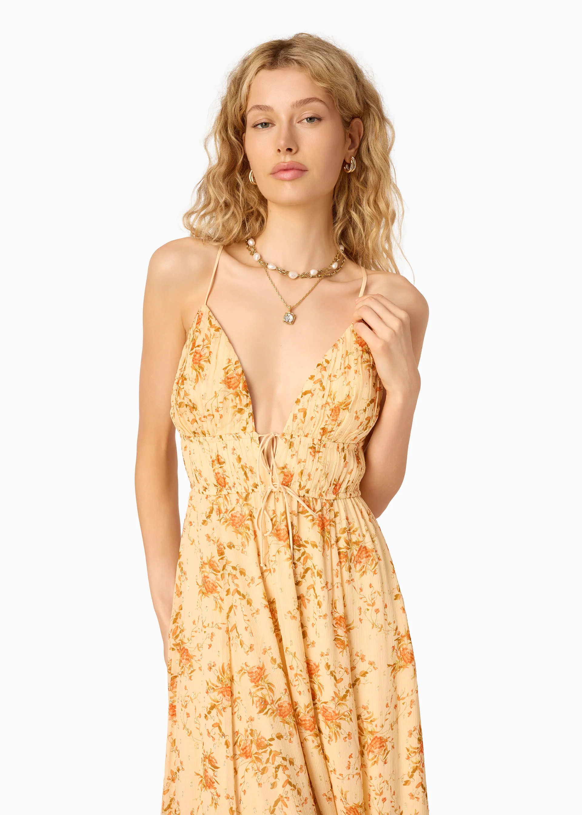 Dorinda Crinkle Chiffon Maxi Dress Golden Hour 4 Dorinda Crinkle Chiffon Maxi Dress Golden Hour