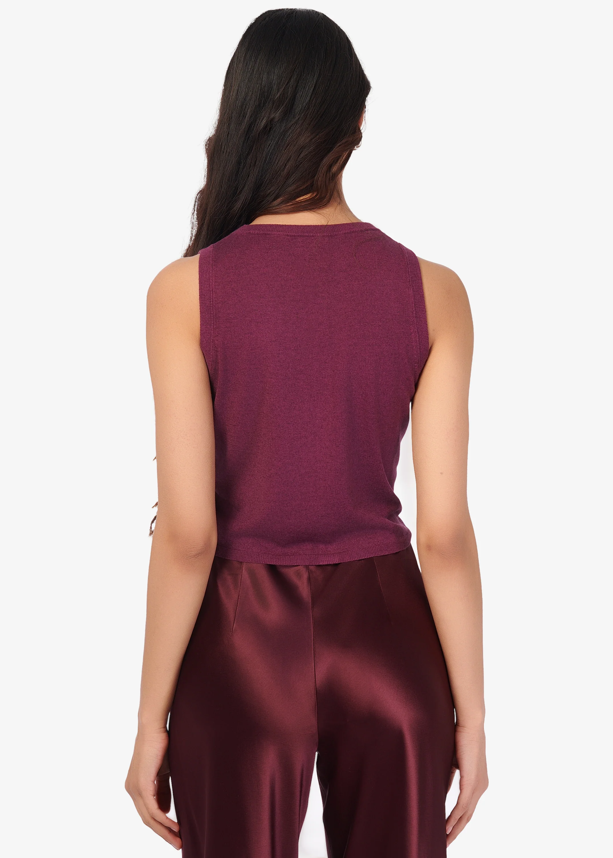 Dia Silk Cashmere Sweater Vest Blackberry 4 Dia Silk Cashmere Sweater Vest Blackberry