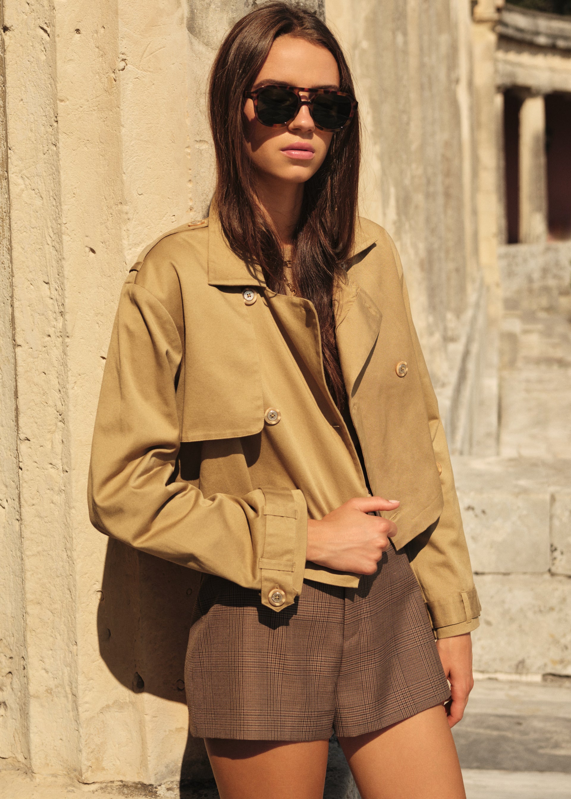 Evans Cropped Trench Miso