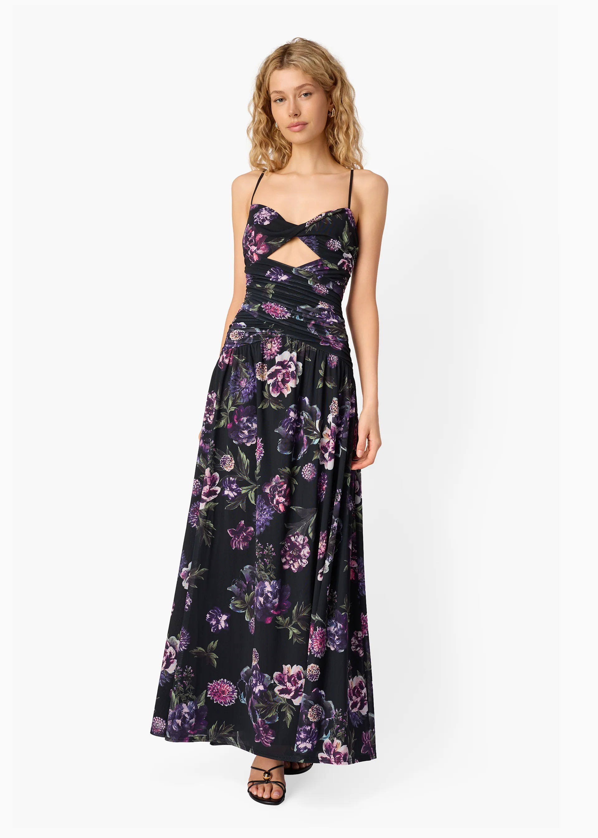 Tashi Mesh Maxi Dress Dark & Stormy