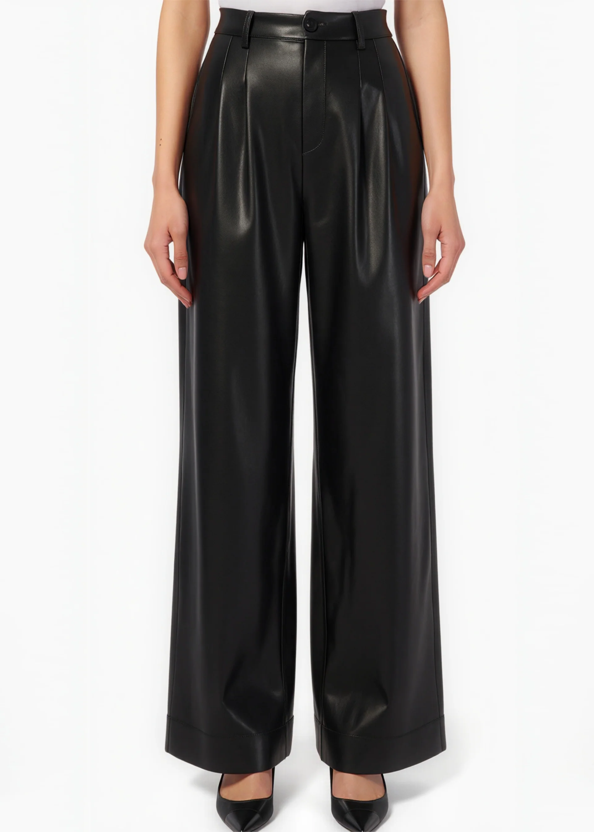 Andorra High Rise Vegan Leather Pant Black