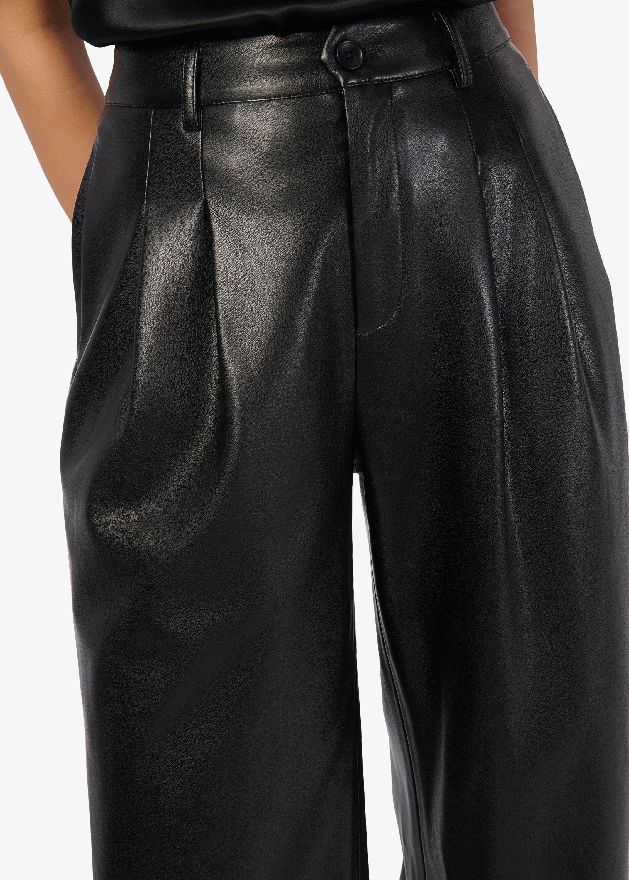 Andorra High Rise Vegan Leather Pant Black 3 Andorra High Rise Vegan Leather Pant Black