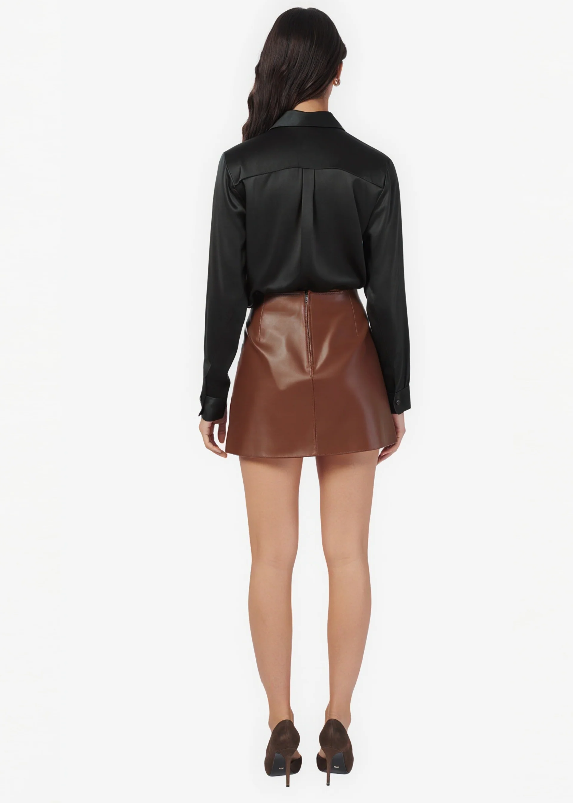 Cillian Genuine Leather Mini Skirt Mousse 6 Cillian Genuine Leather Mini Skirt Mousse
