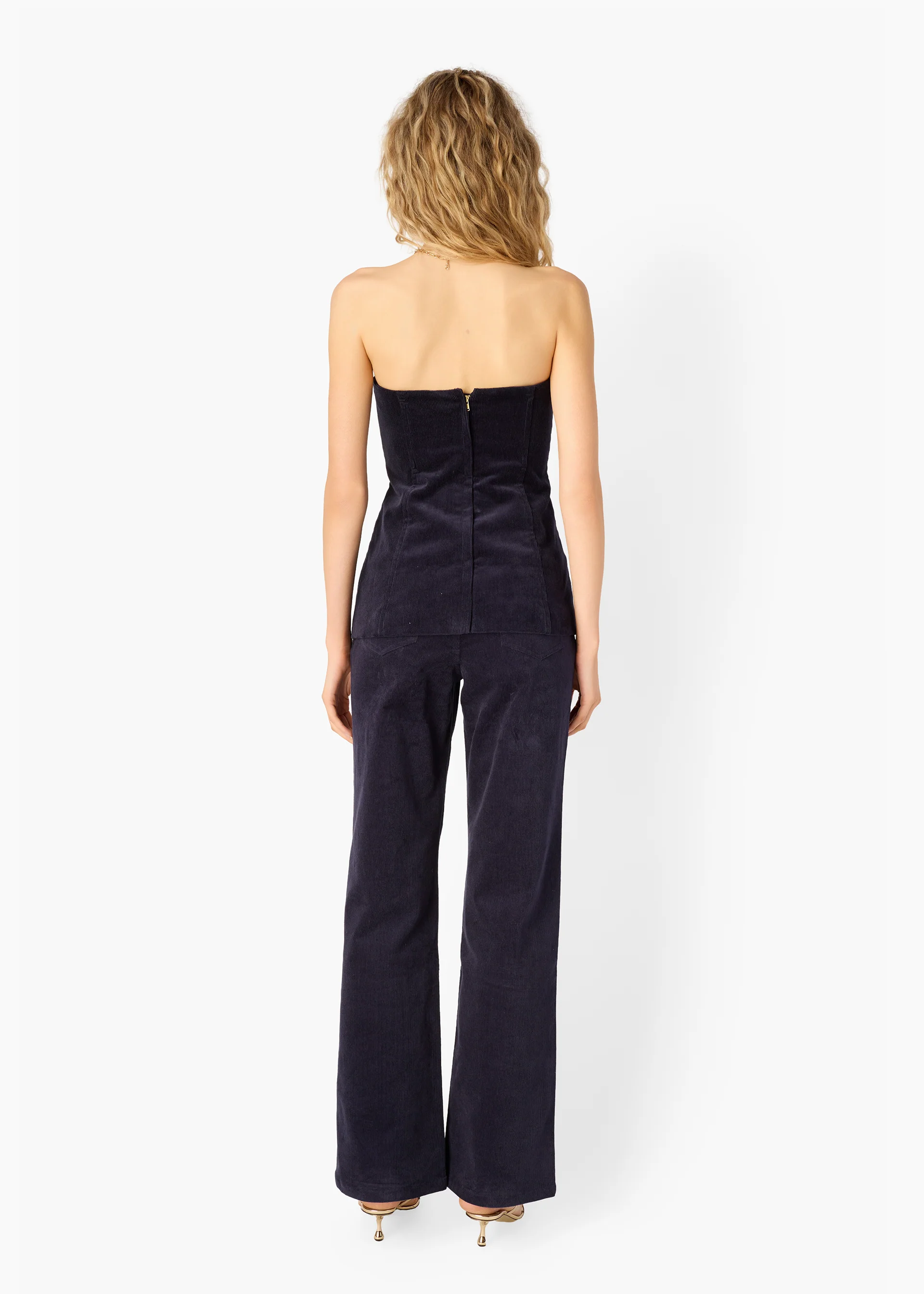 Iman Corduroy Strapless Top Navy 6 Iman Corduroy Strapless Top Navy