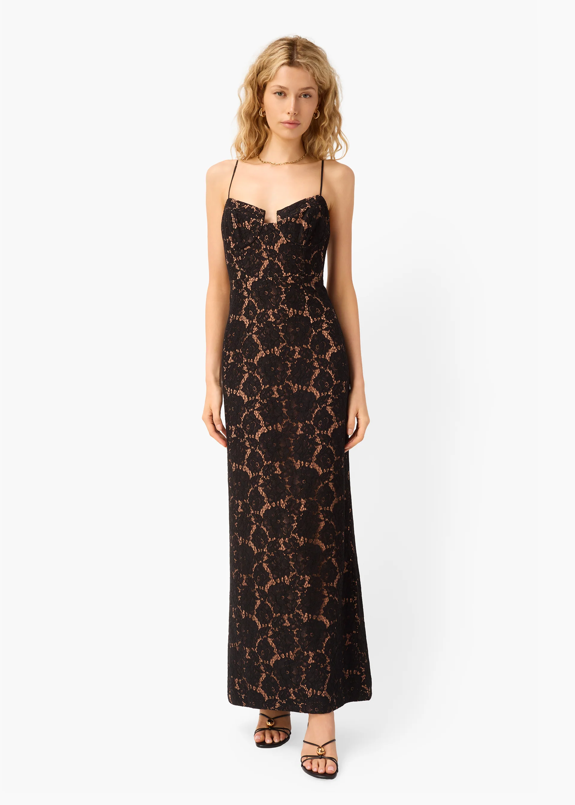 Rosaria Lace Gown Black