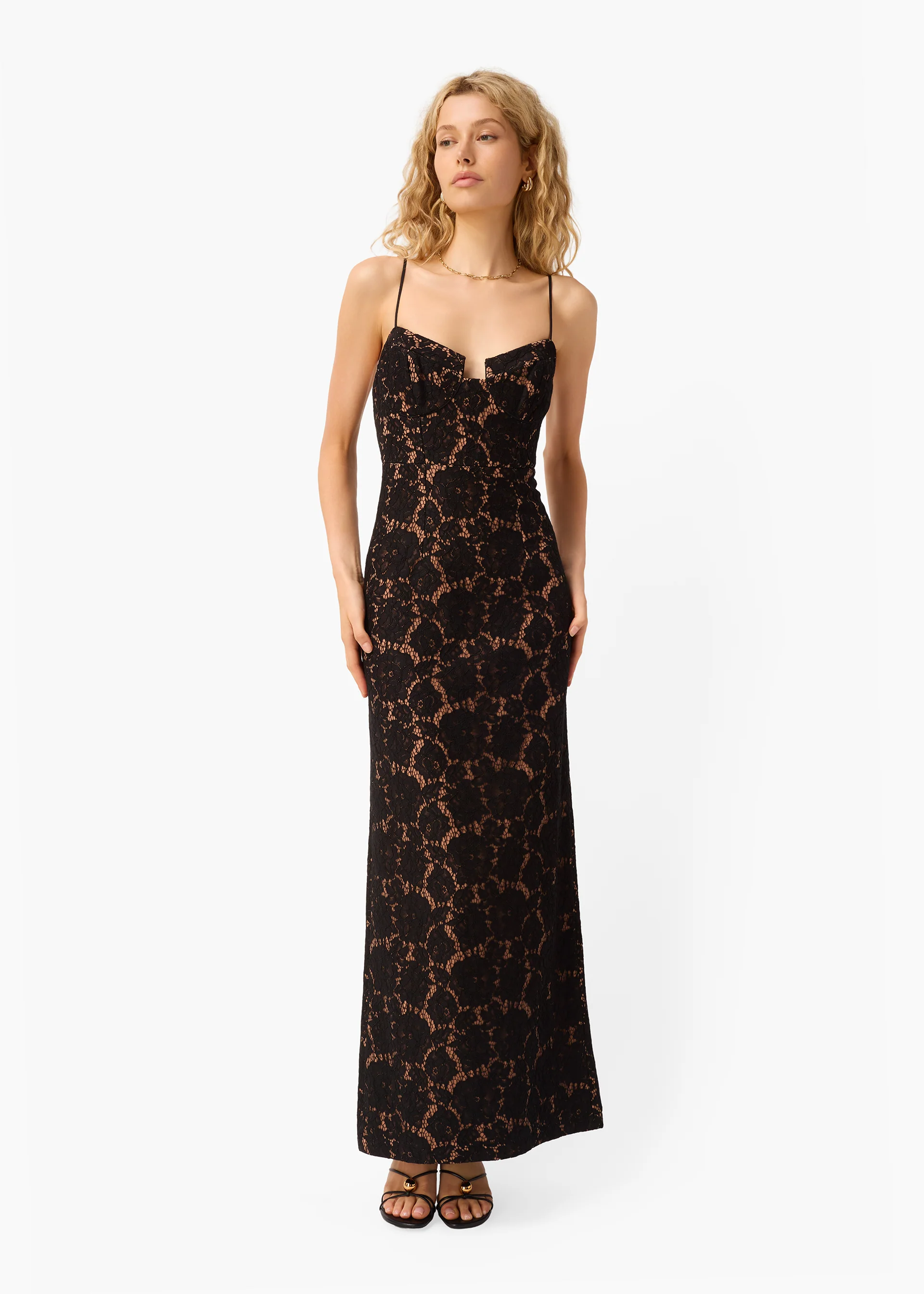 Rosaria Lace Gown Black