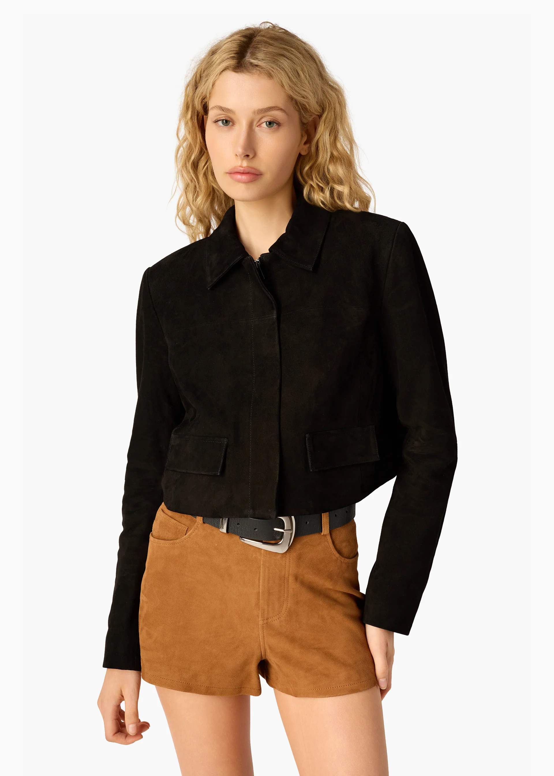 Sullivan Suede Cropped Jacket Black 3 Sullivan Suede Cropped Jacket Black