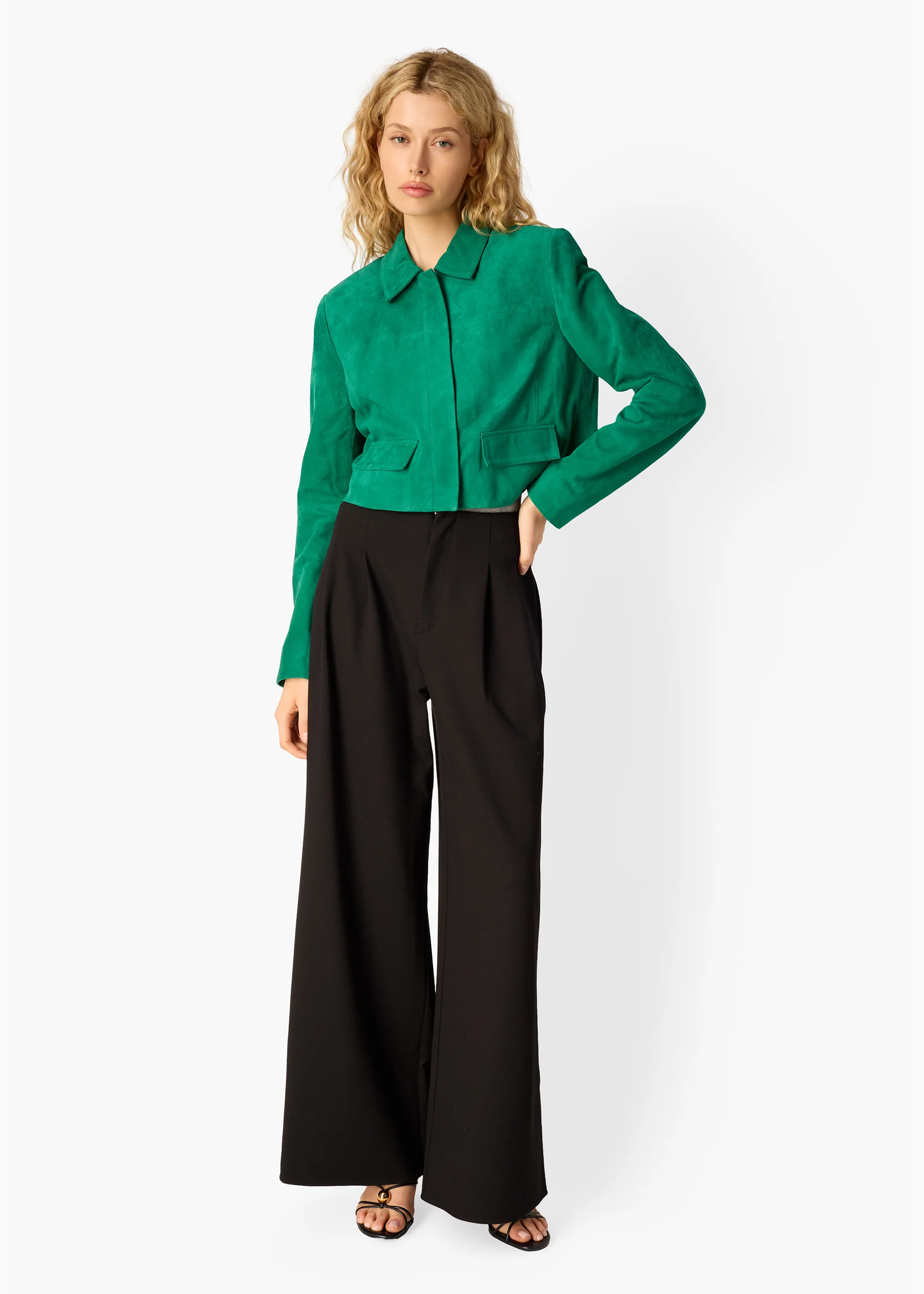 Sullivan Suede Cropped Jacket Verdant 3 Sullivan Suede Cropped Jacket Verdant