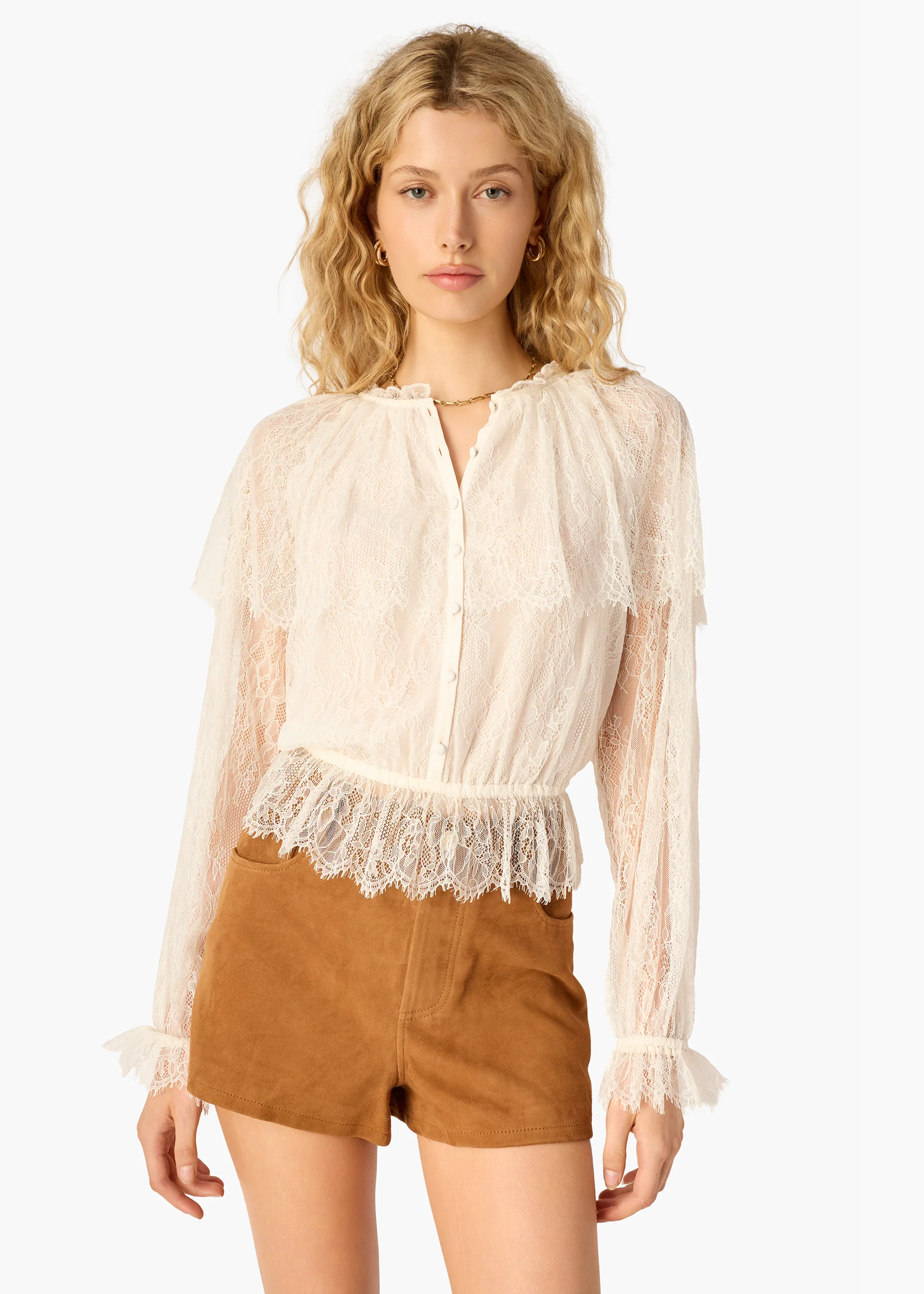 Vitoria Lace Blouse Macadamia