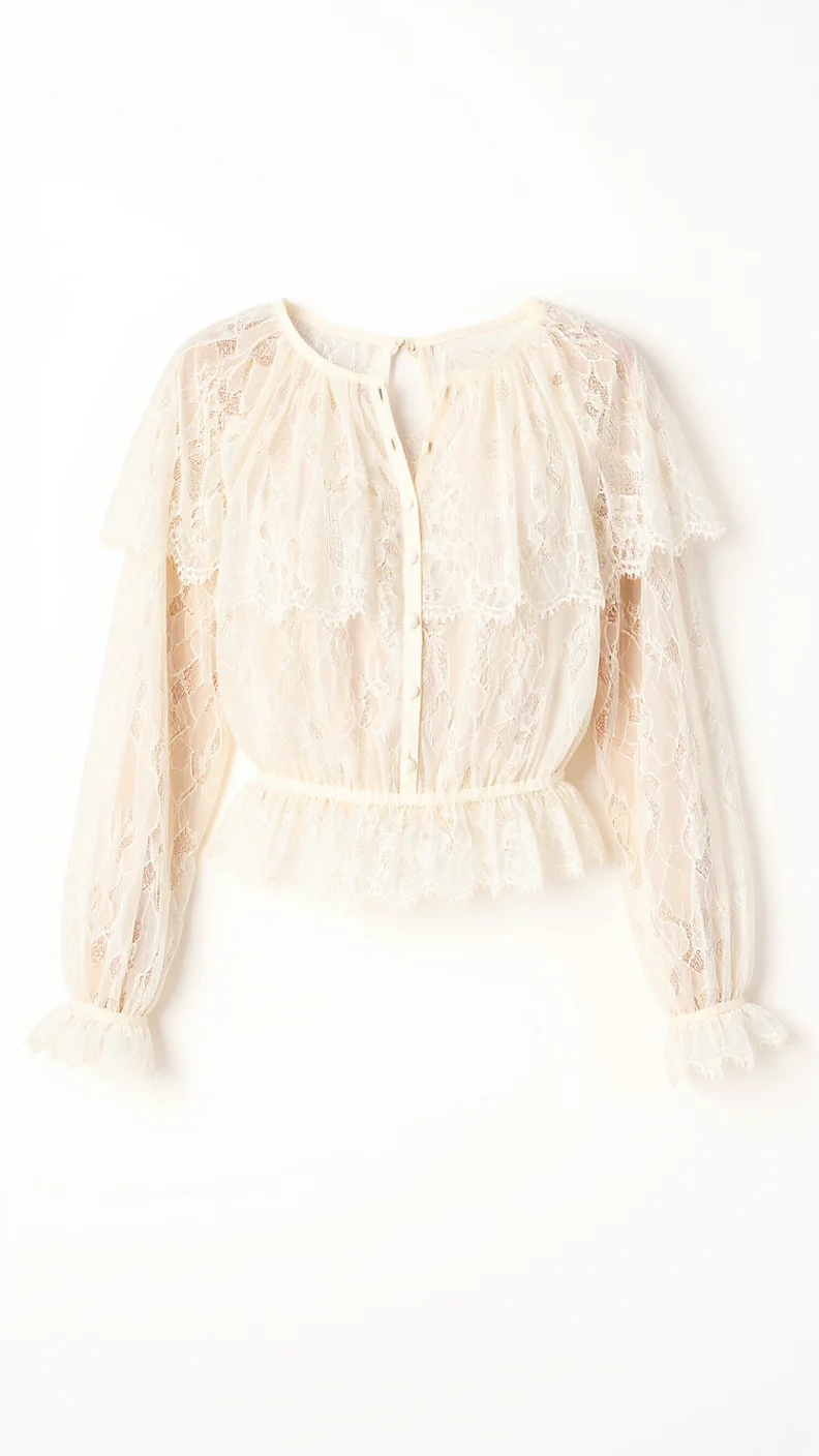 Vitoria Lace Blouse Macadamia
