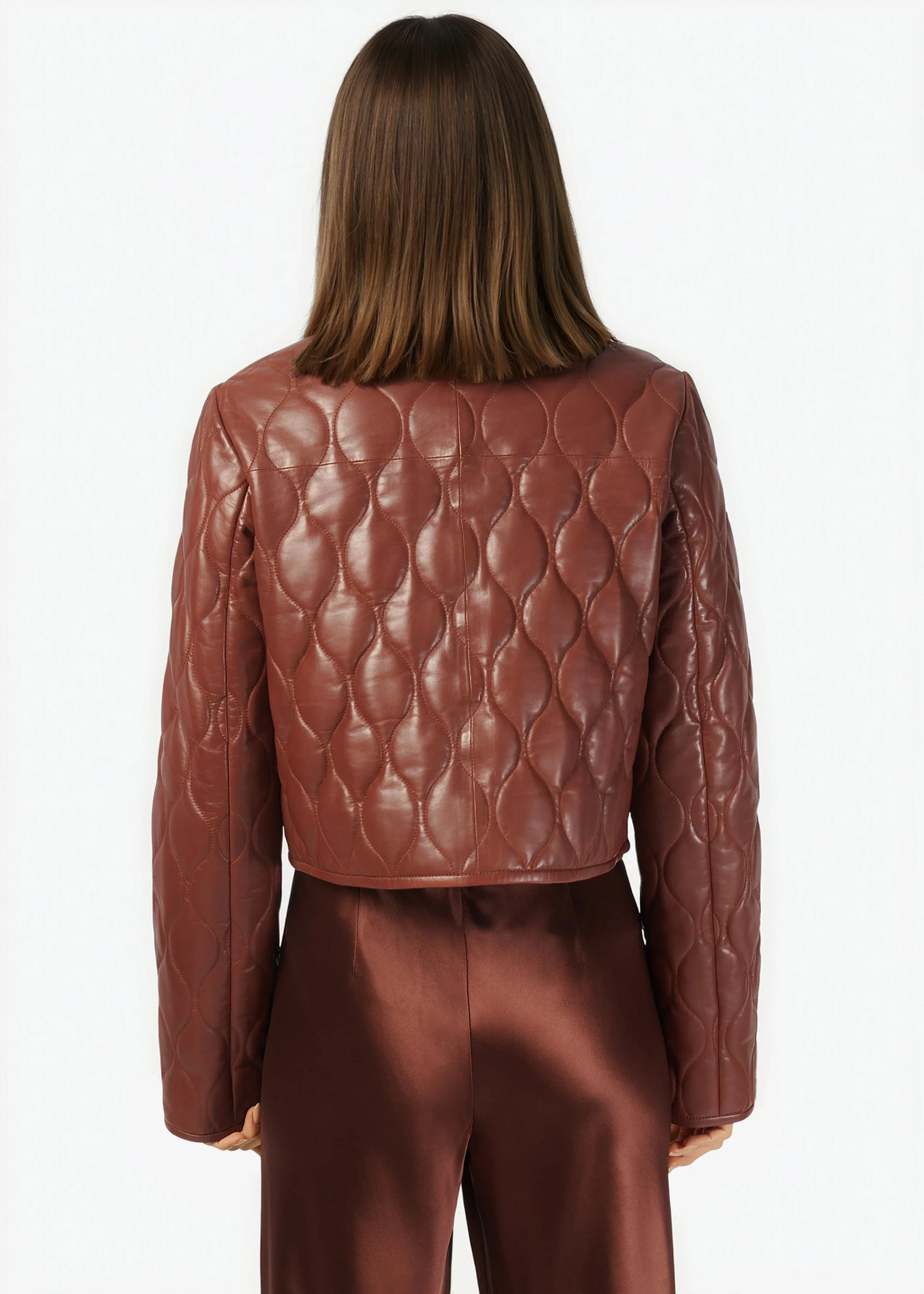 Wanda Genuine Leather Jacket Mousse 4 Wanda Genuine Leather Jacket Mousse