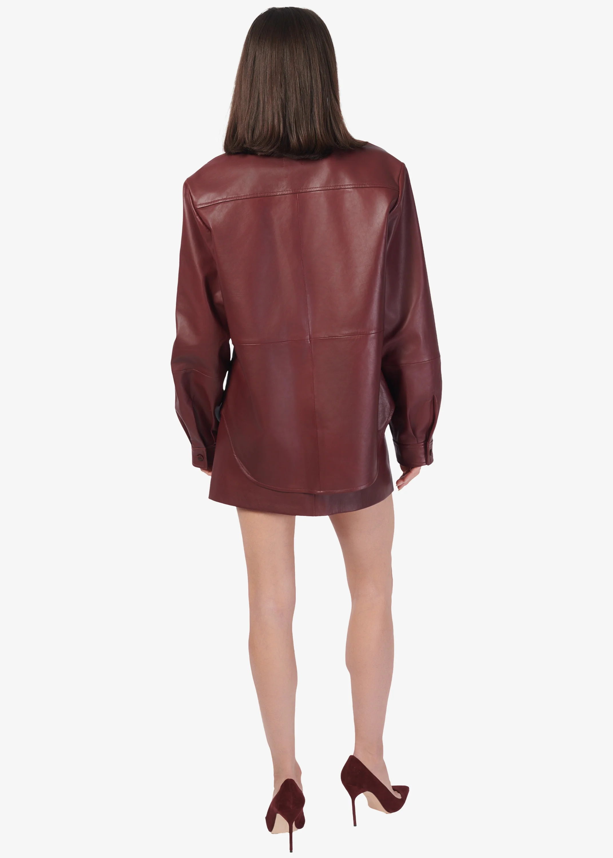 Wendell Genuine Leather Shirt Jacket Syrah 4 Wendell Genuine Leather Shirt Jacket Syrah