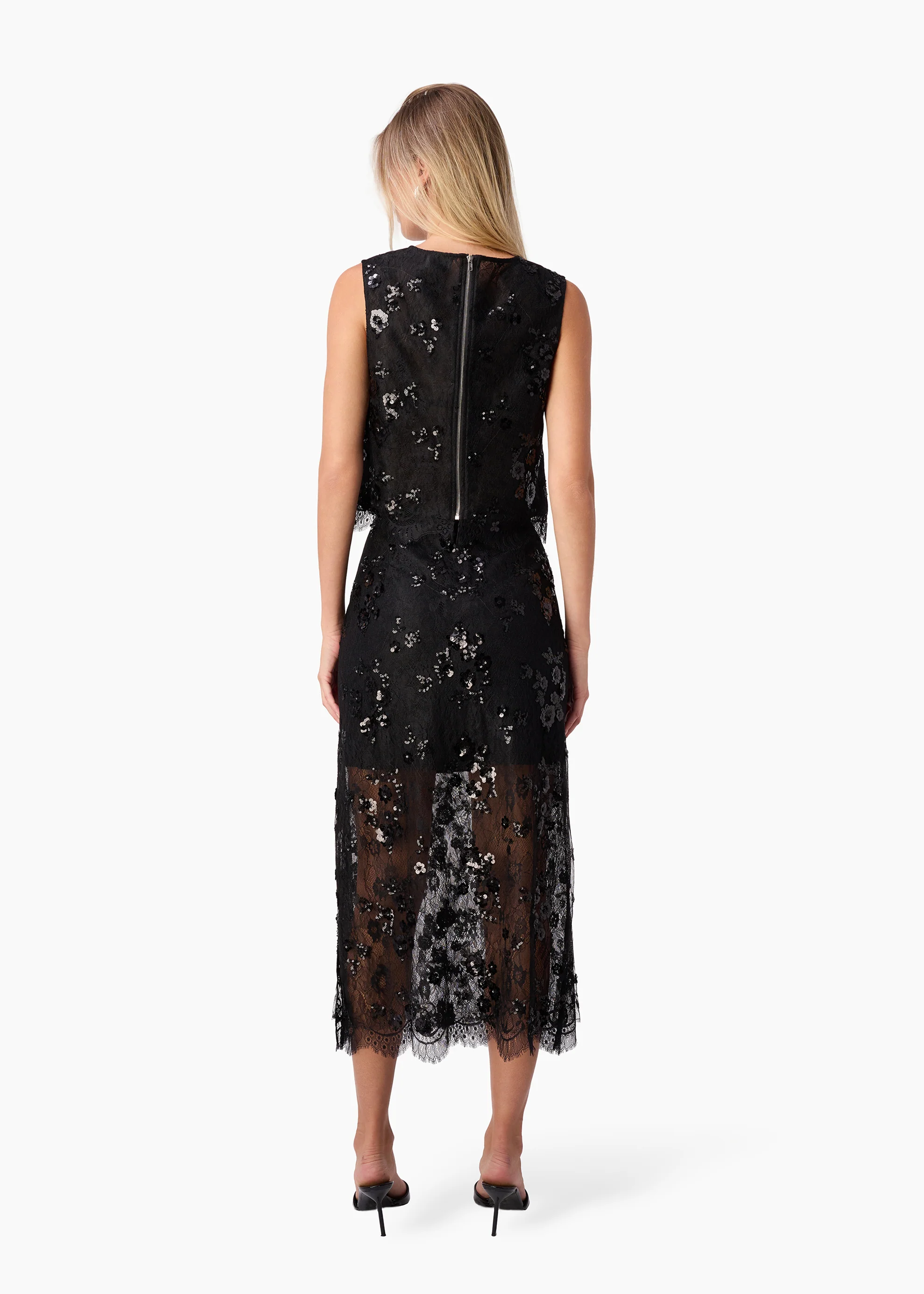 Aylin Sequin Lace Midi Skirt Black 5 Aylin Sequin Lace Midi Skirt Black