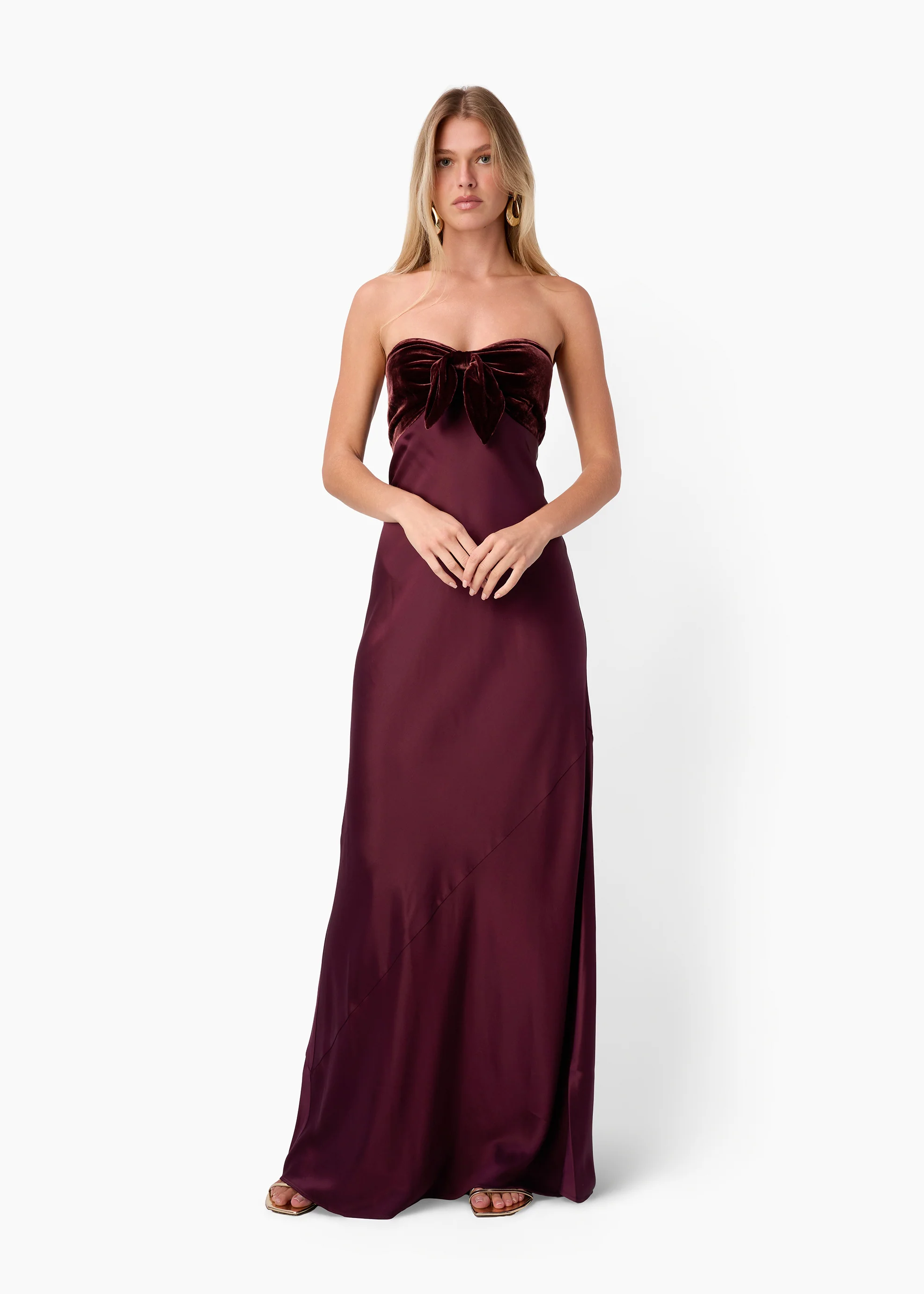 Lavinia Strapless Gown Cranberry