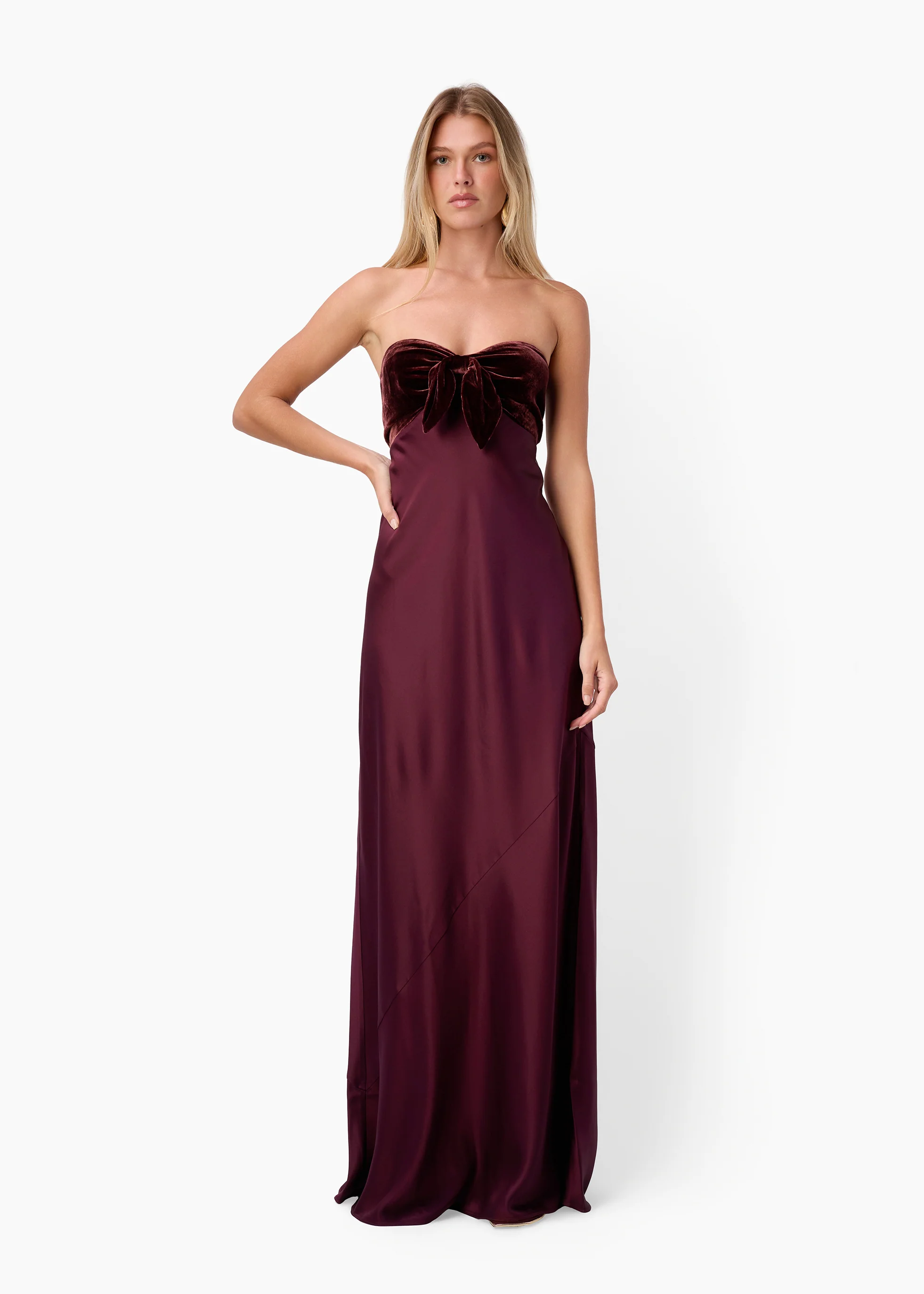 Lavinia Strapless Gown Cranberry 4 Lavinia Strapless Gown Cranberry