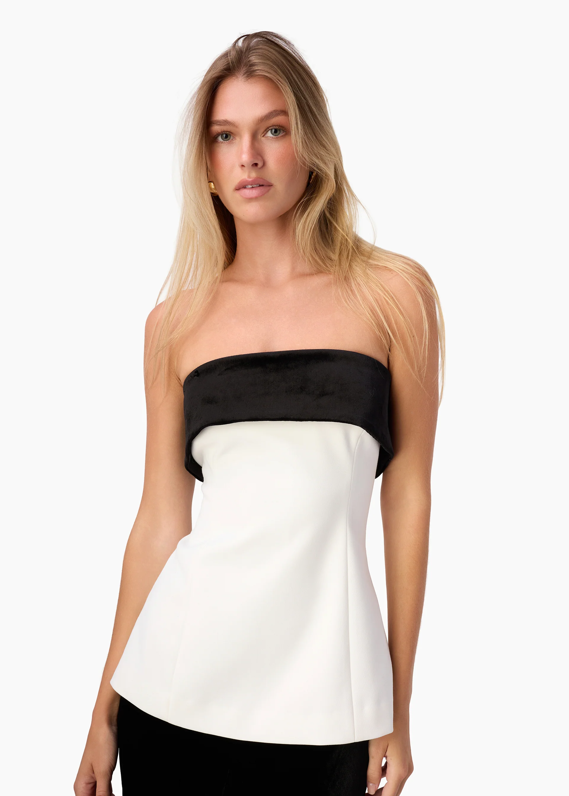 Rohan Strapless Top White/Black