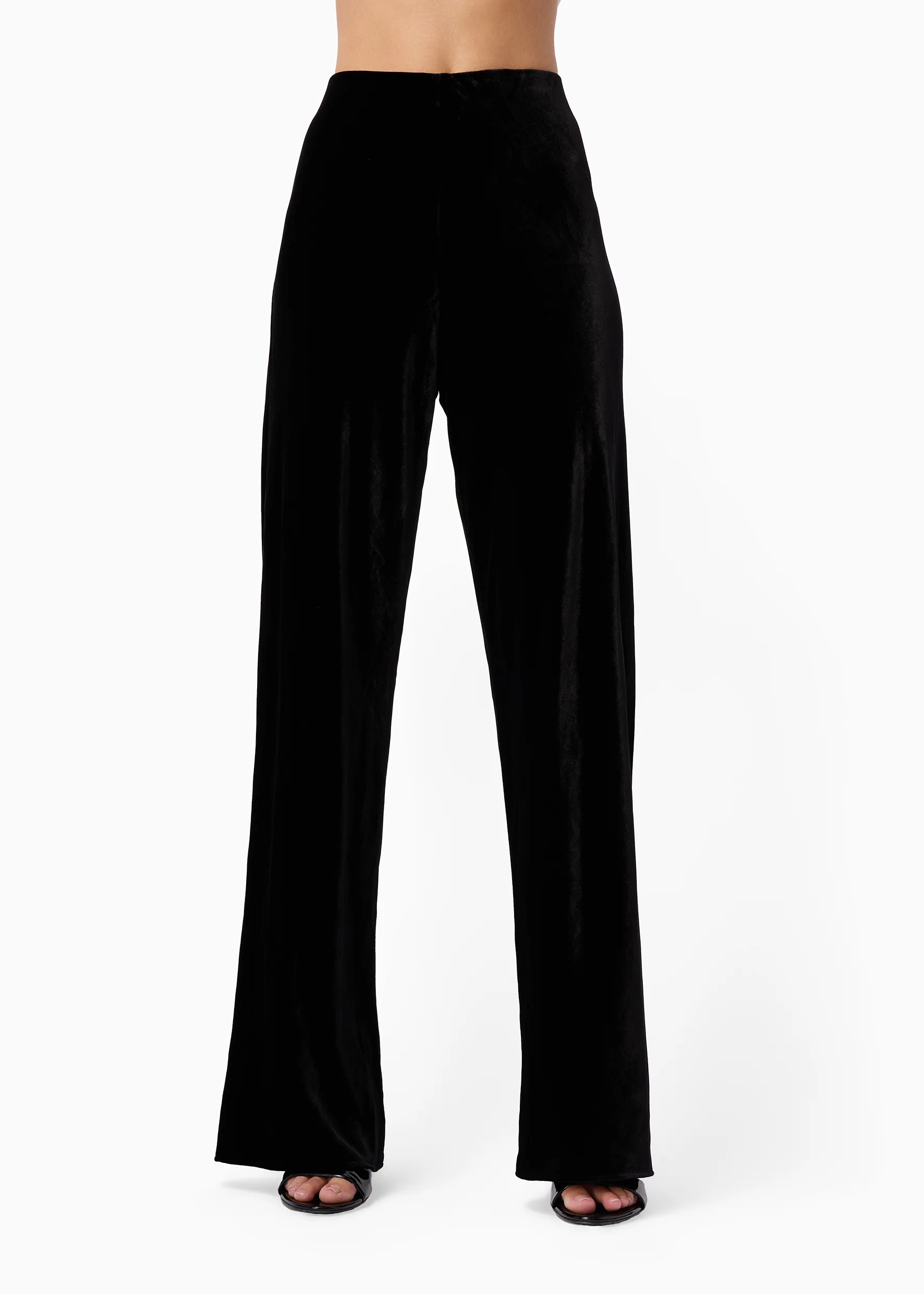 Bristol Mid Rise Velvet Pant Black