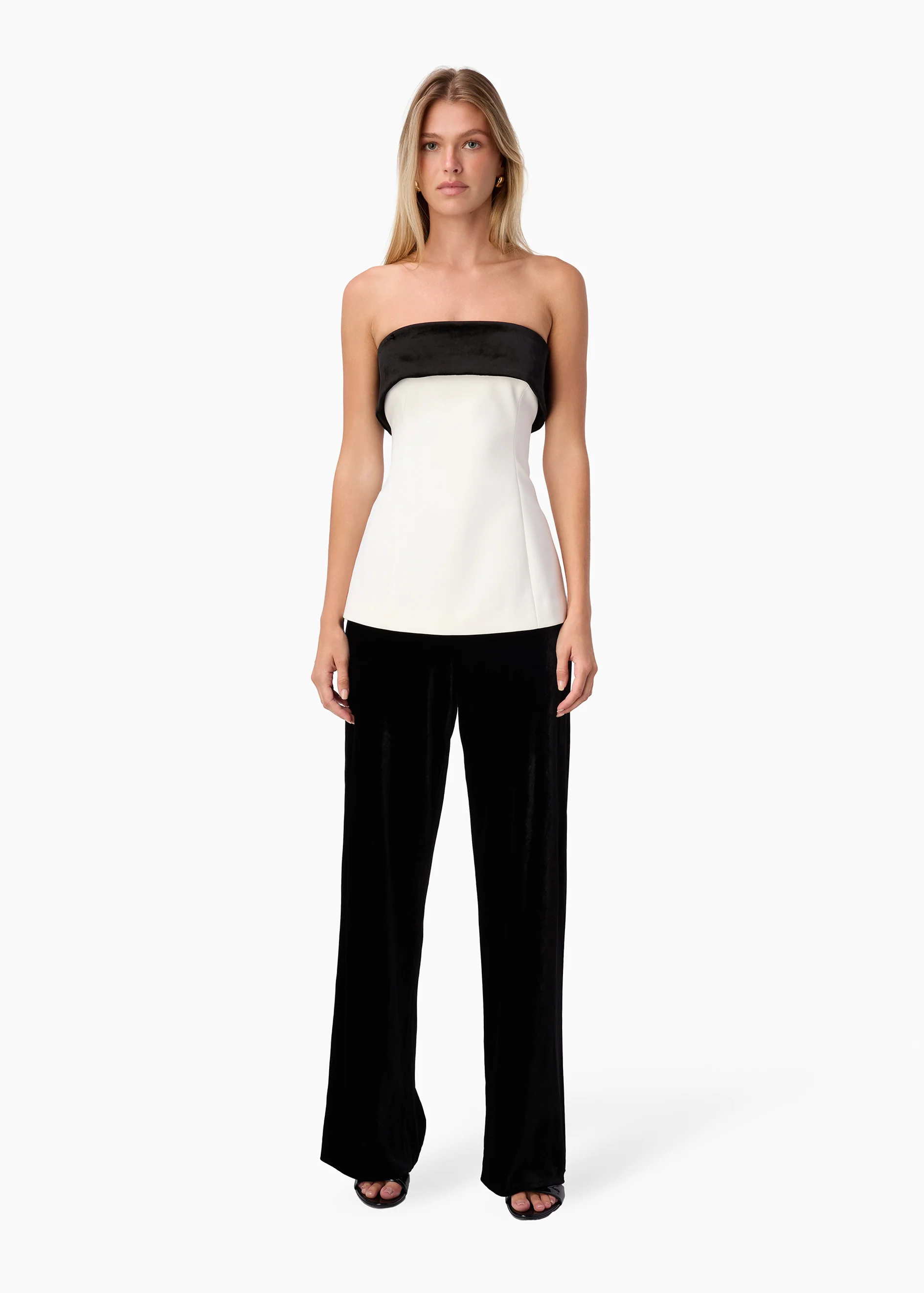 Bristol Mid Rise Velvet Pant Black