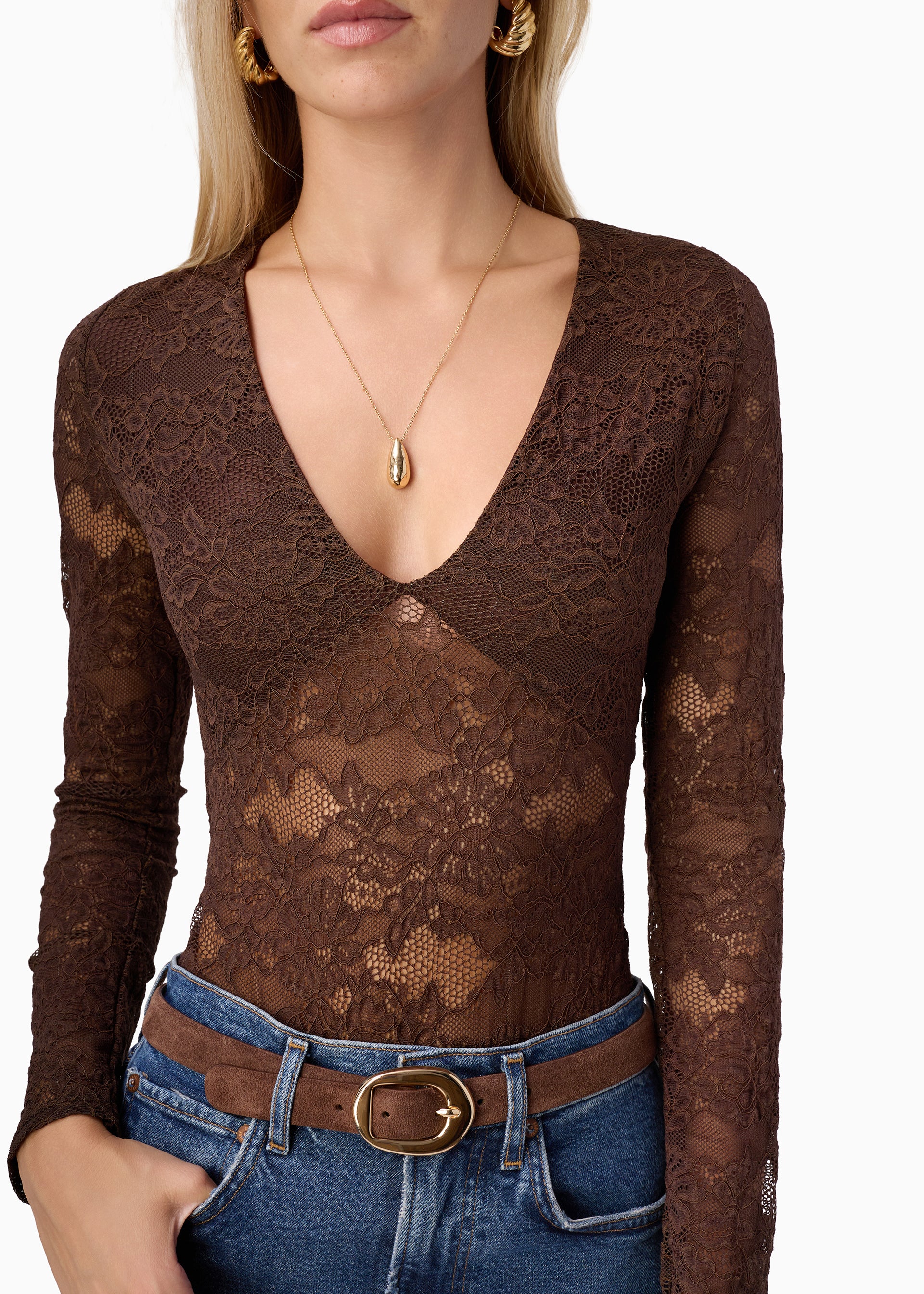 Nami Lace Bodysuit Sable 3 Nami Lace Bodysuit Sable