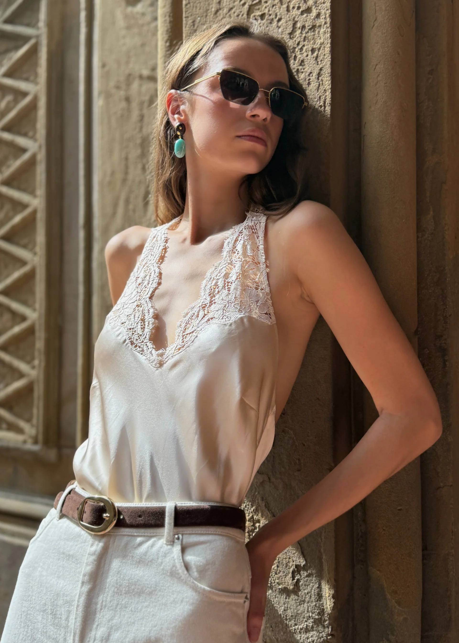 Clarisse Halter Camisole Bone