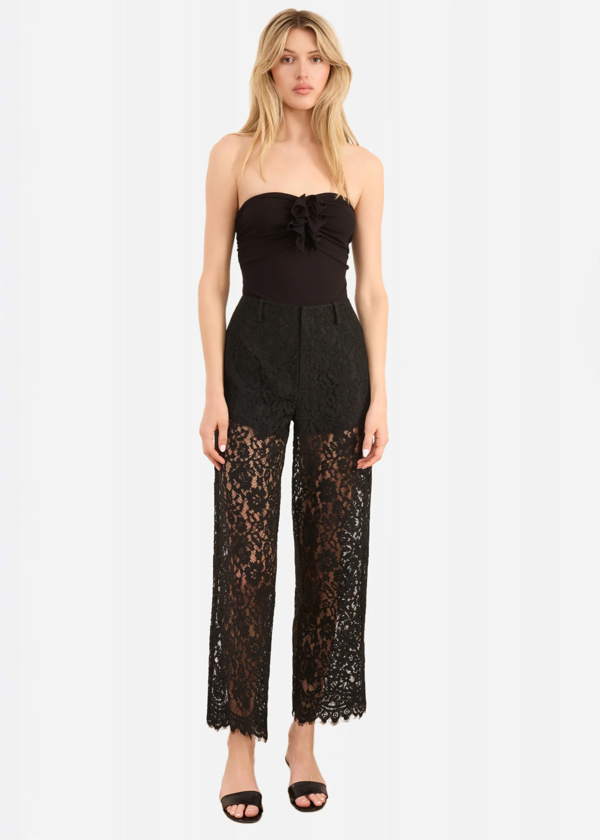 Livvy Strapless Rib Knit Bodysuit Black