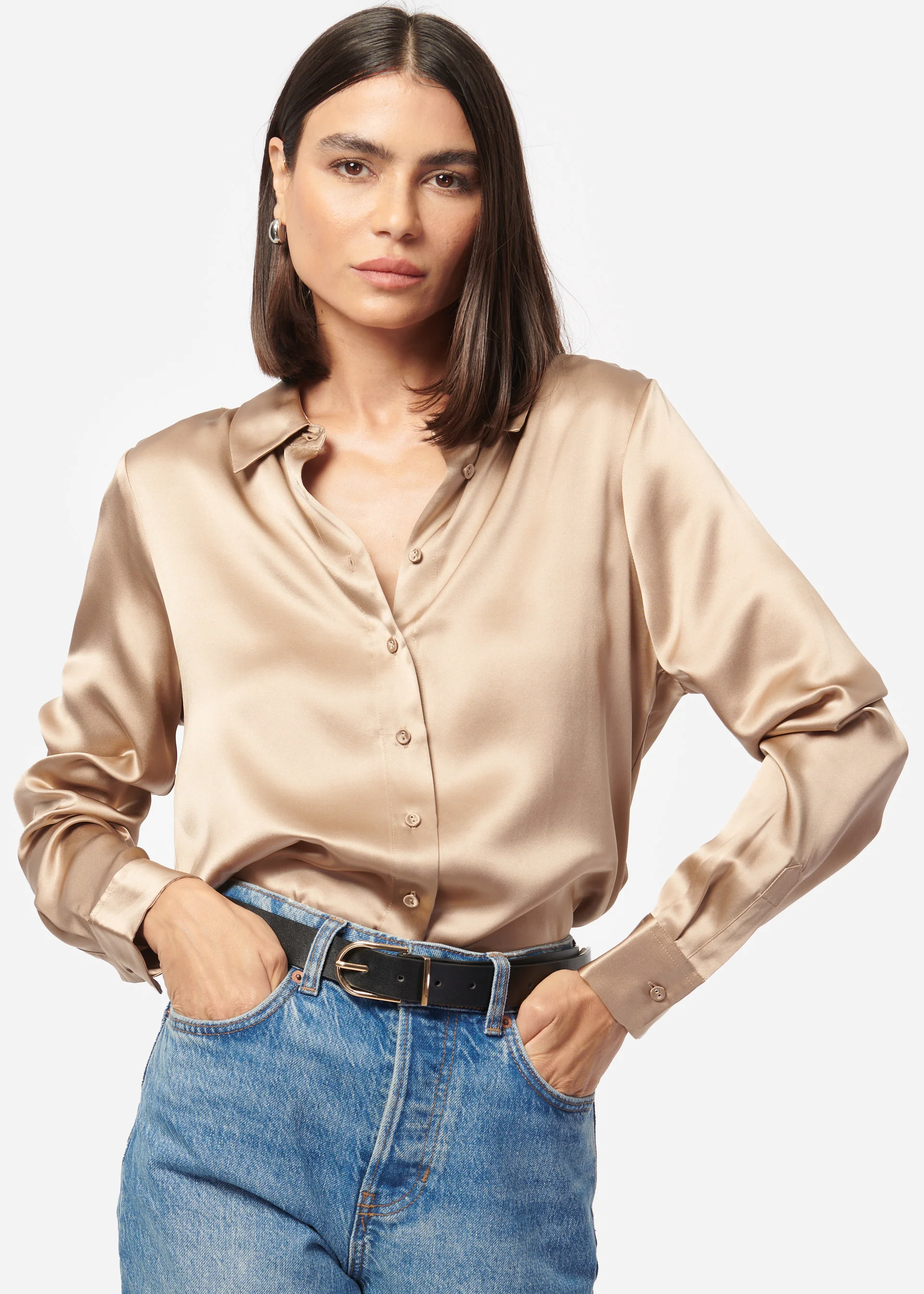 Crosby Silk Blouse Champagne