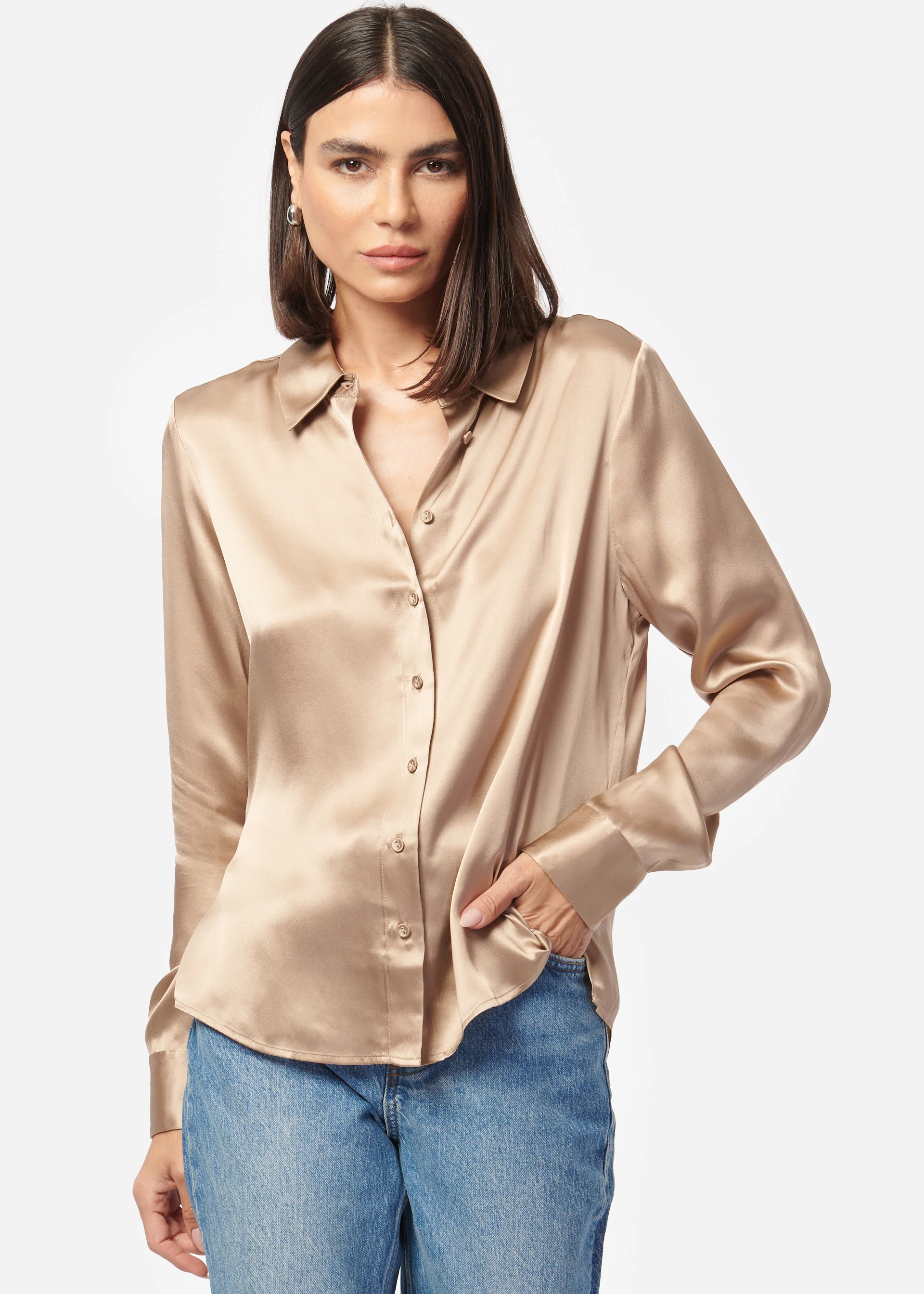 Crosby Silk Blouse Champagne