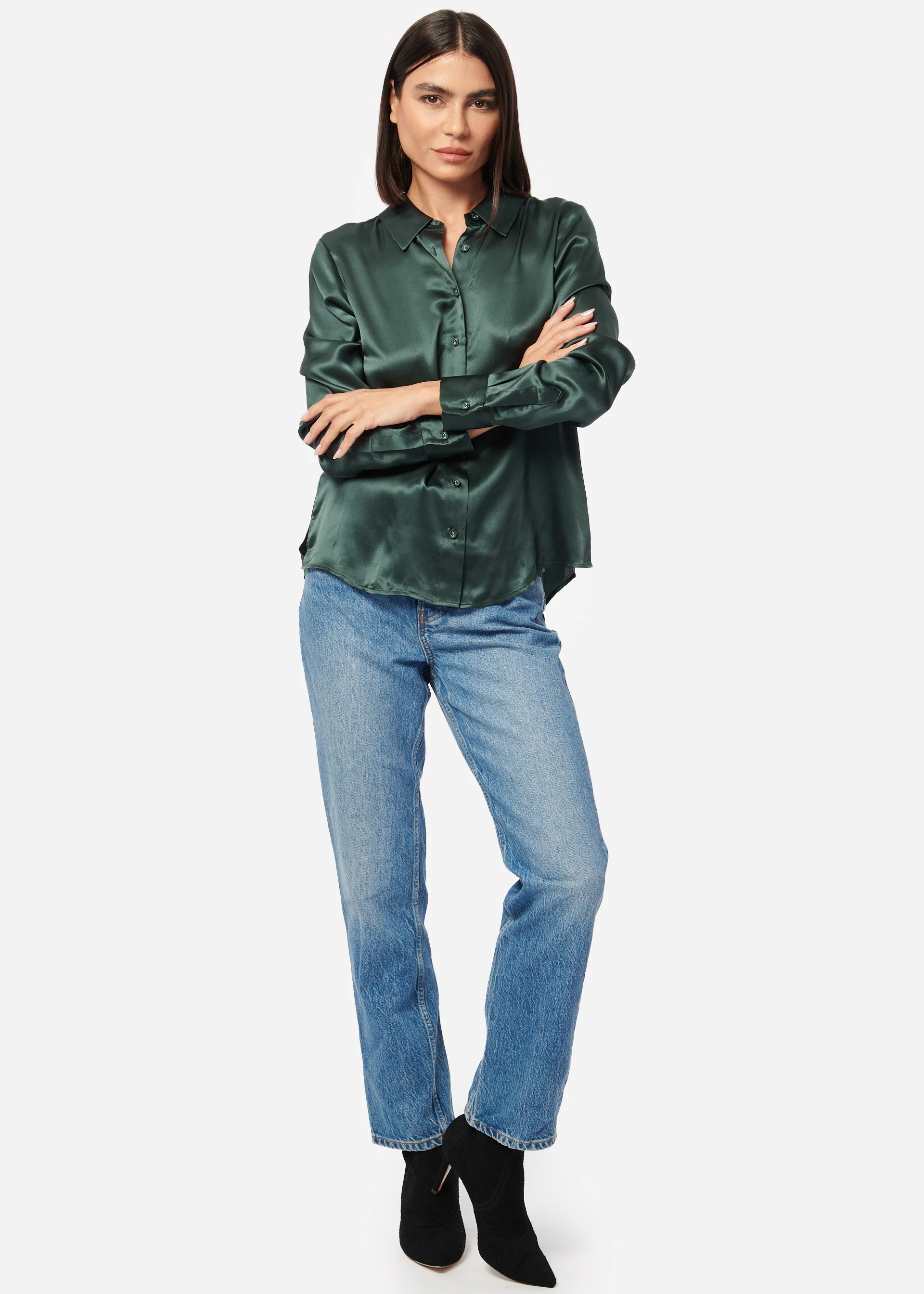 Crosby Silk Blouse Hunter 3 Crosby Silk Blouse Hunter