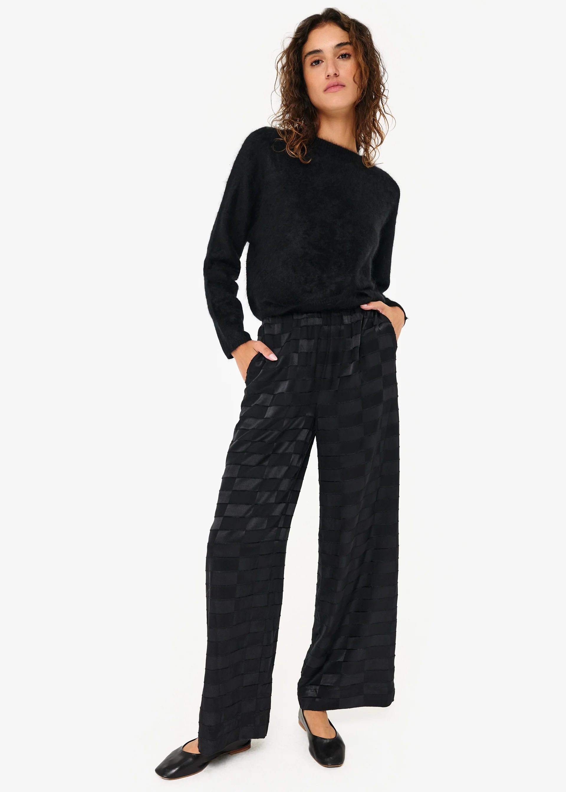 Medina Burnout Wide Leg Pant Black 3 Medina Burnout Wide Leg Pant Black