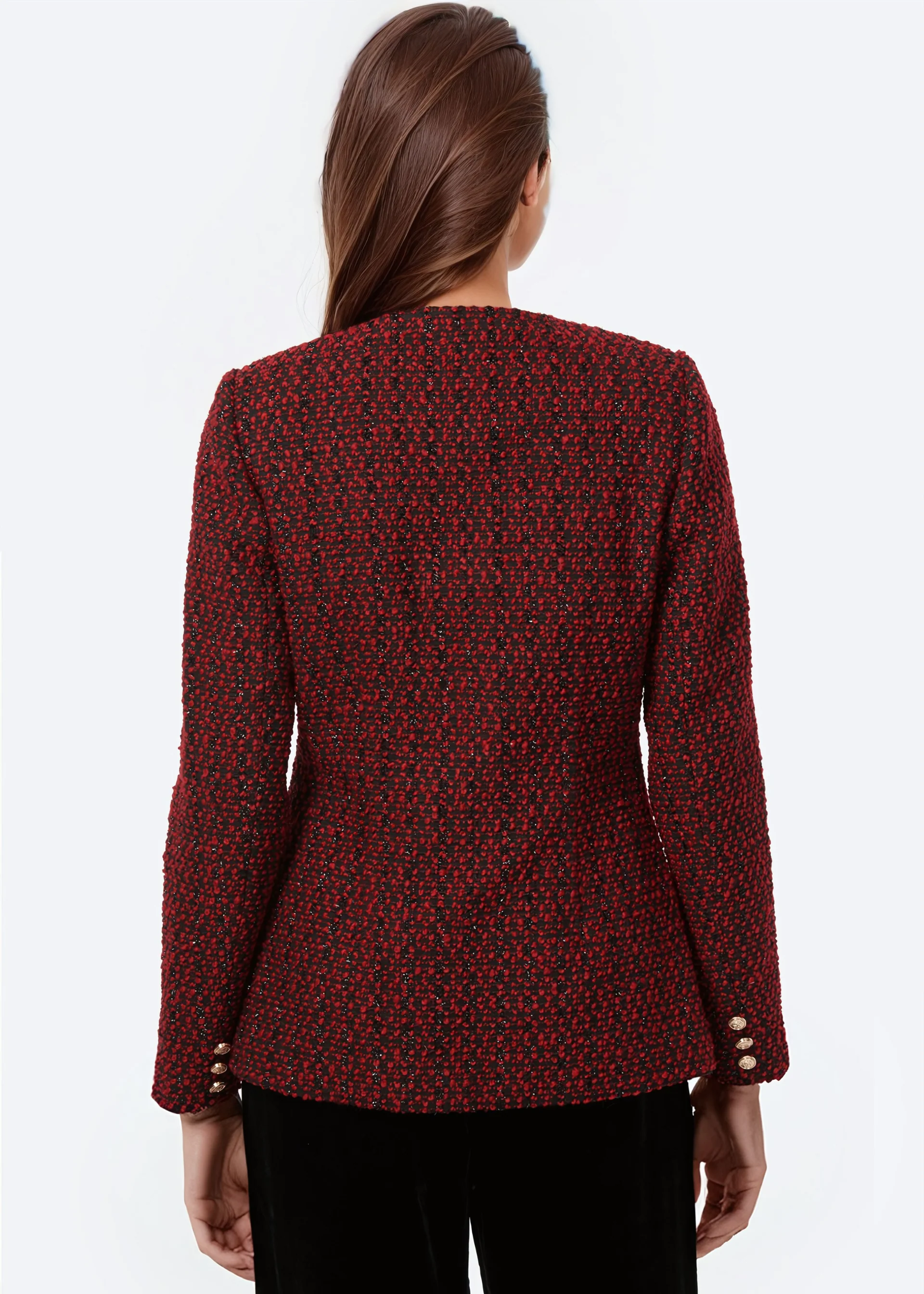 Wrenley Metallic Tweed Jacket Red Tweed 4 Wrenley Metallic Tweed Jacket Red Tweed