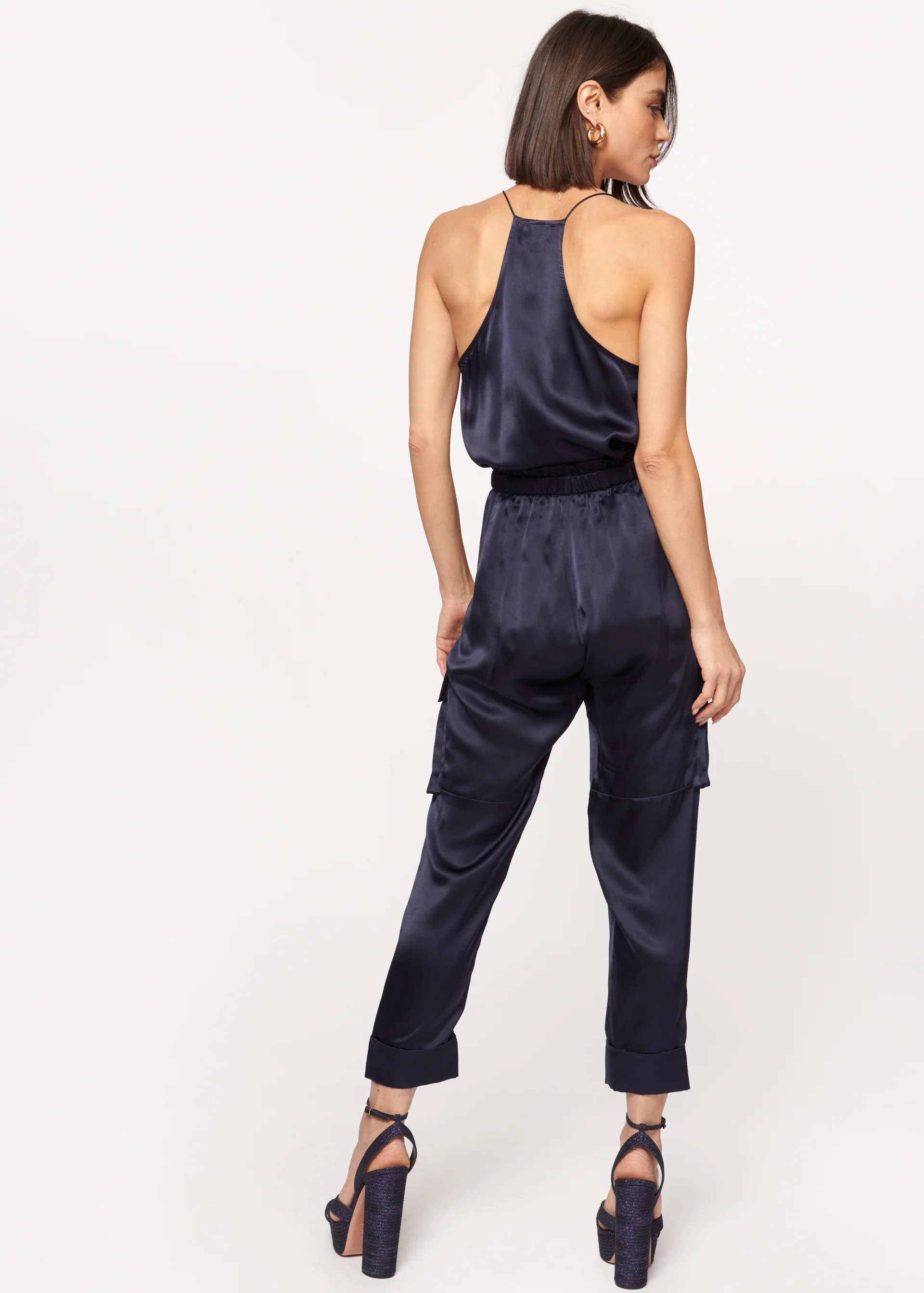 Racer Charmeuse Camisole Navy 6 Racer Charmeuse Camisole Navy