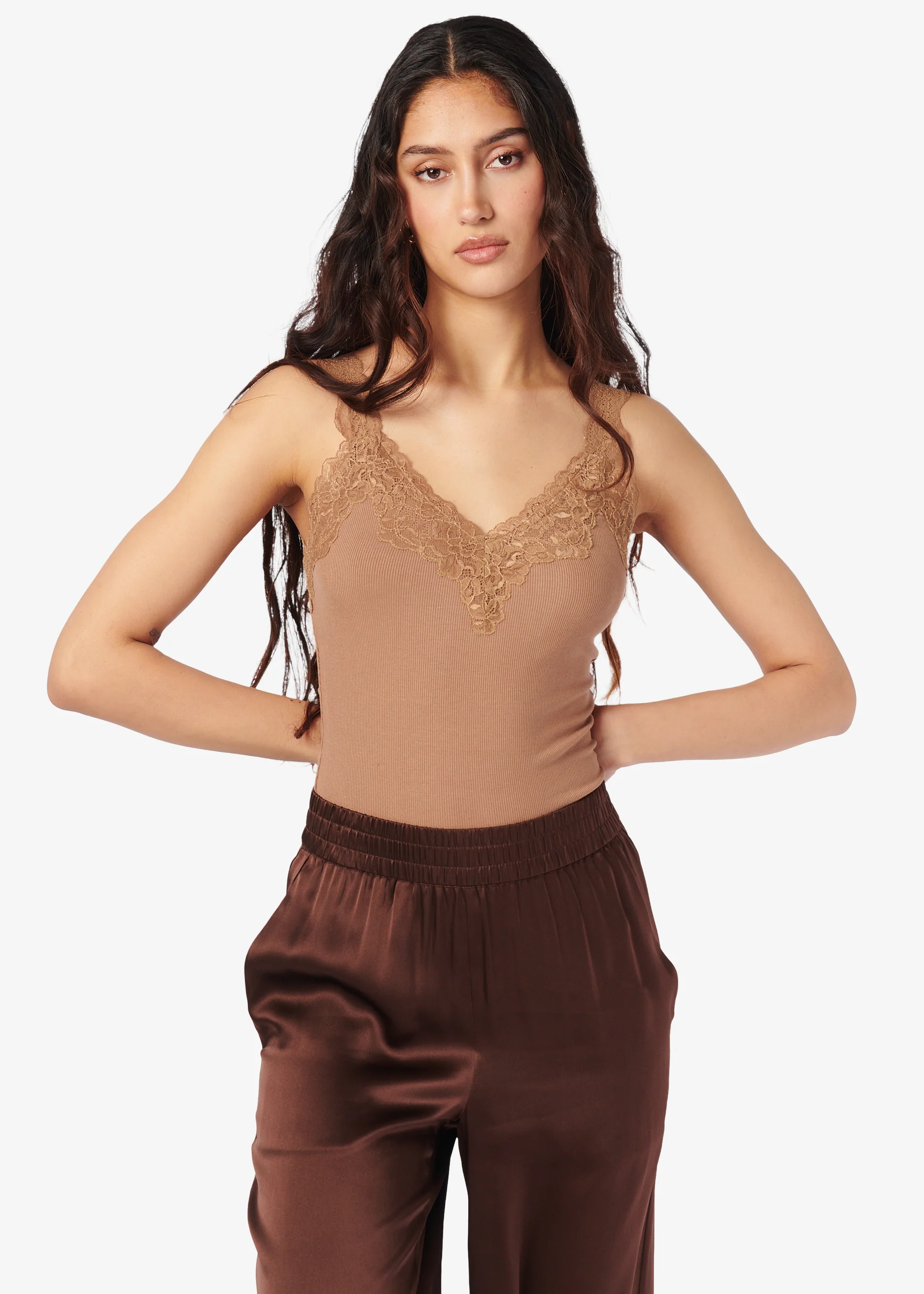Lani Rib Knit Tank Butterscotch 3 Lani Rib Knit Tank Butterscotch