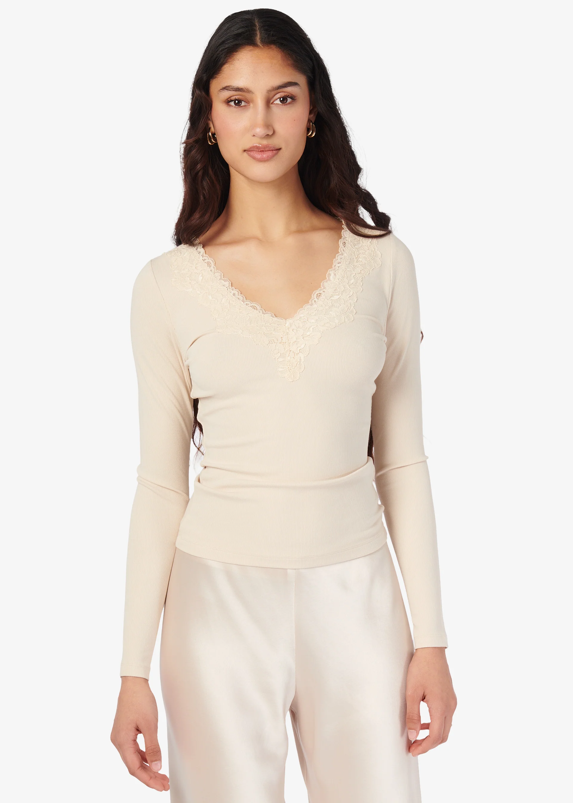 Rooney Rib Knit Top Bone