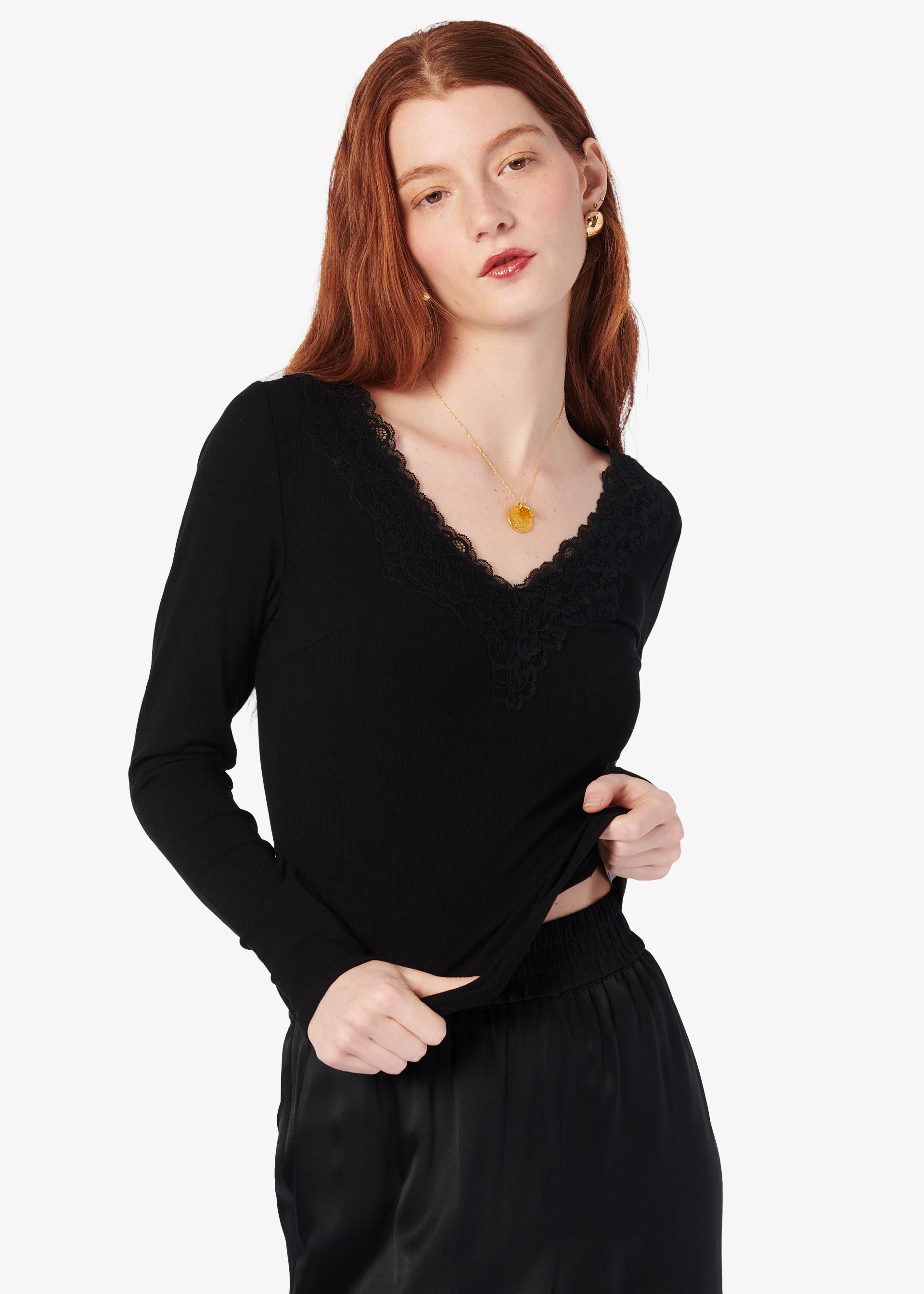 Rooney Rib Knit Top Black 3 Rooney Rib Knit Top Black