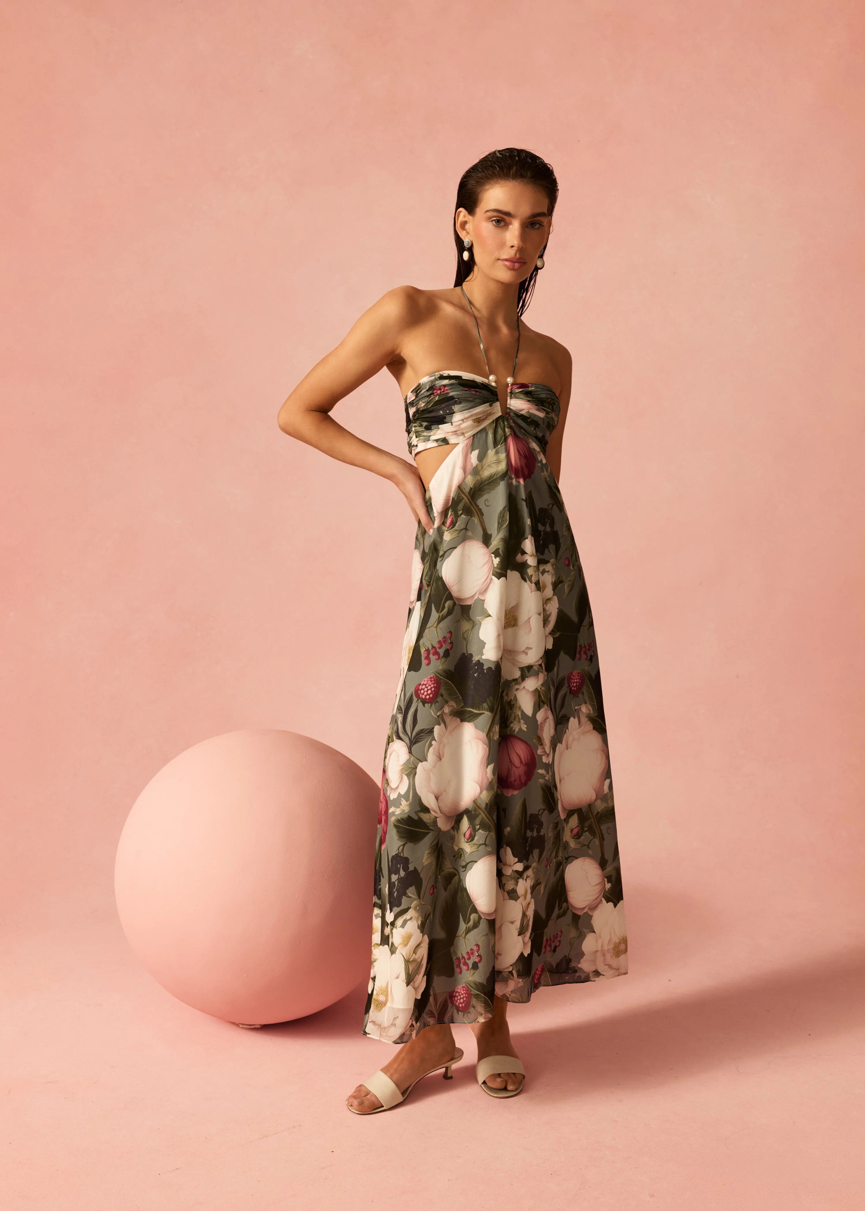 Calliope Chiffon Maxi Dress Bayou Bloom