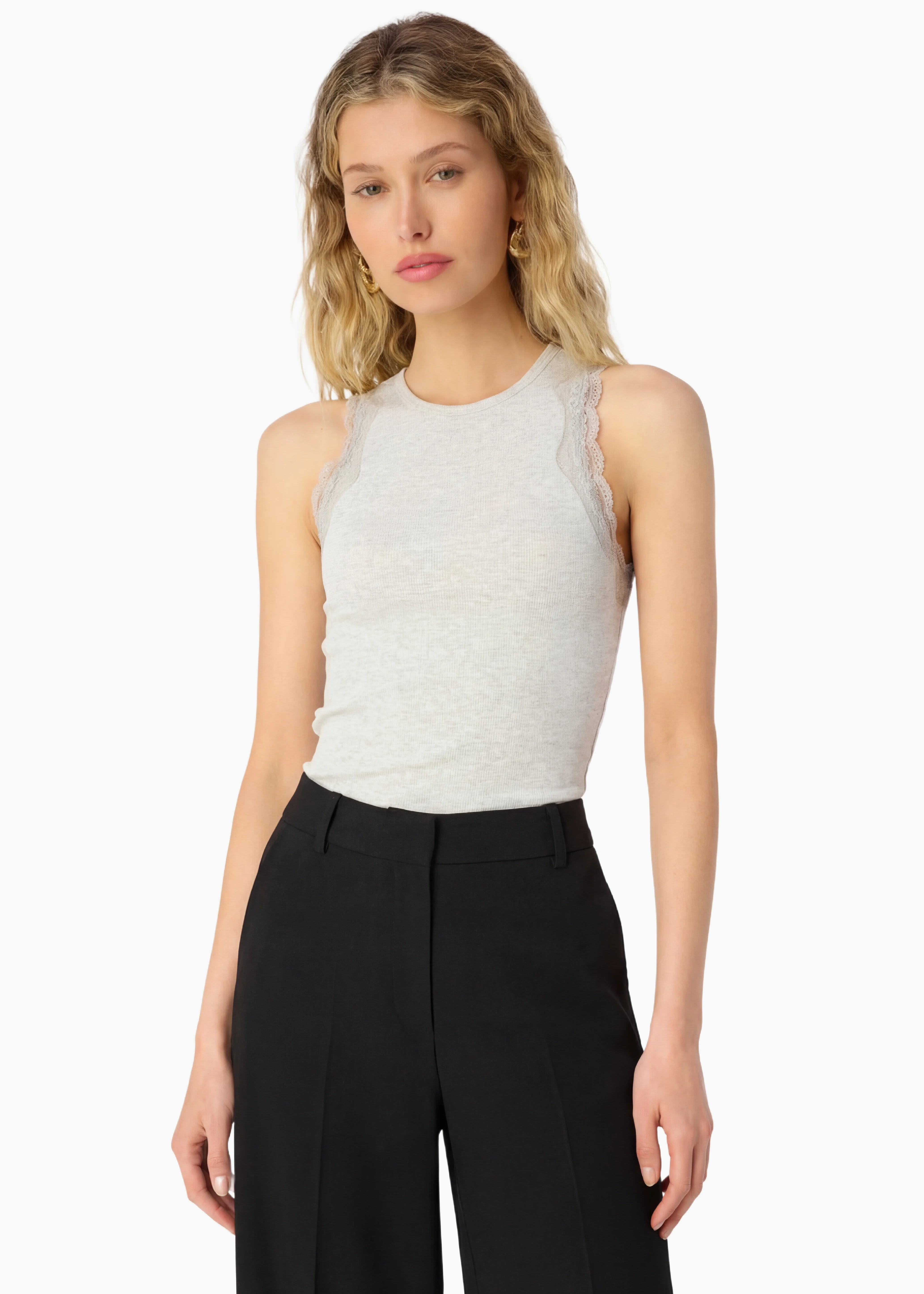 Rian Rib Knit Tank Heather Gray