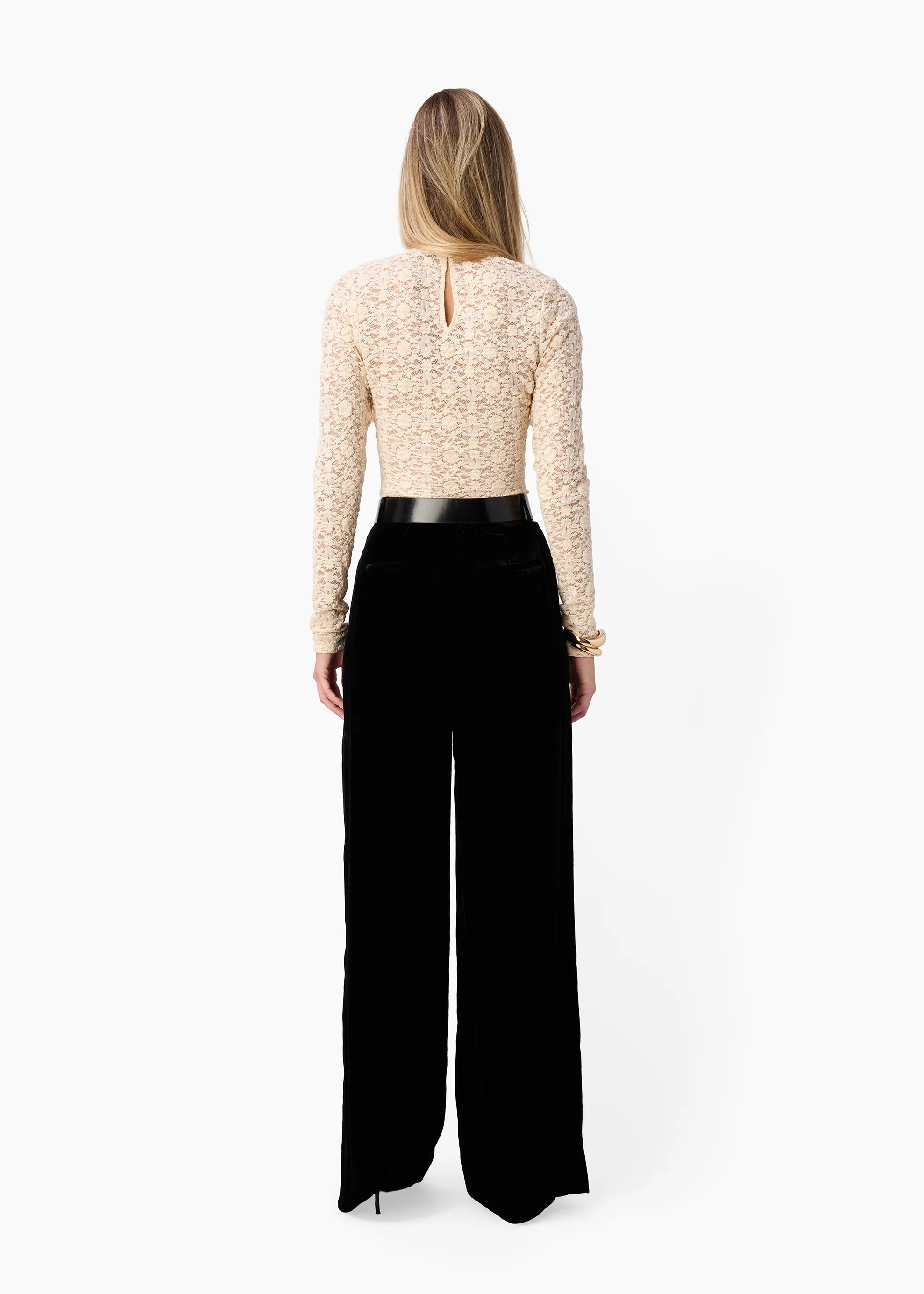 Meli Stretch Lace Top Bone