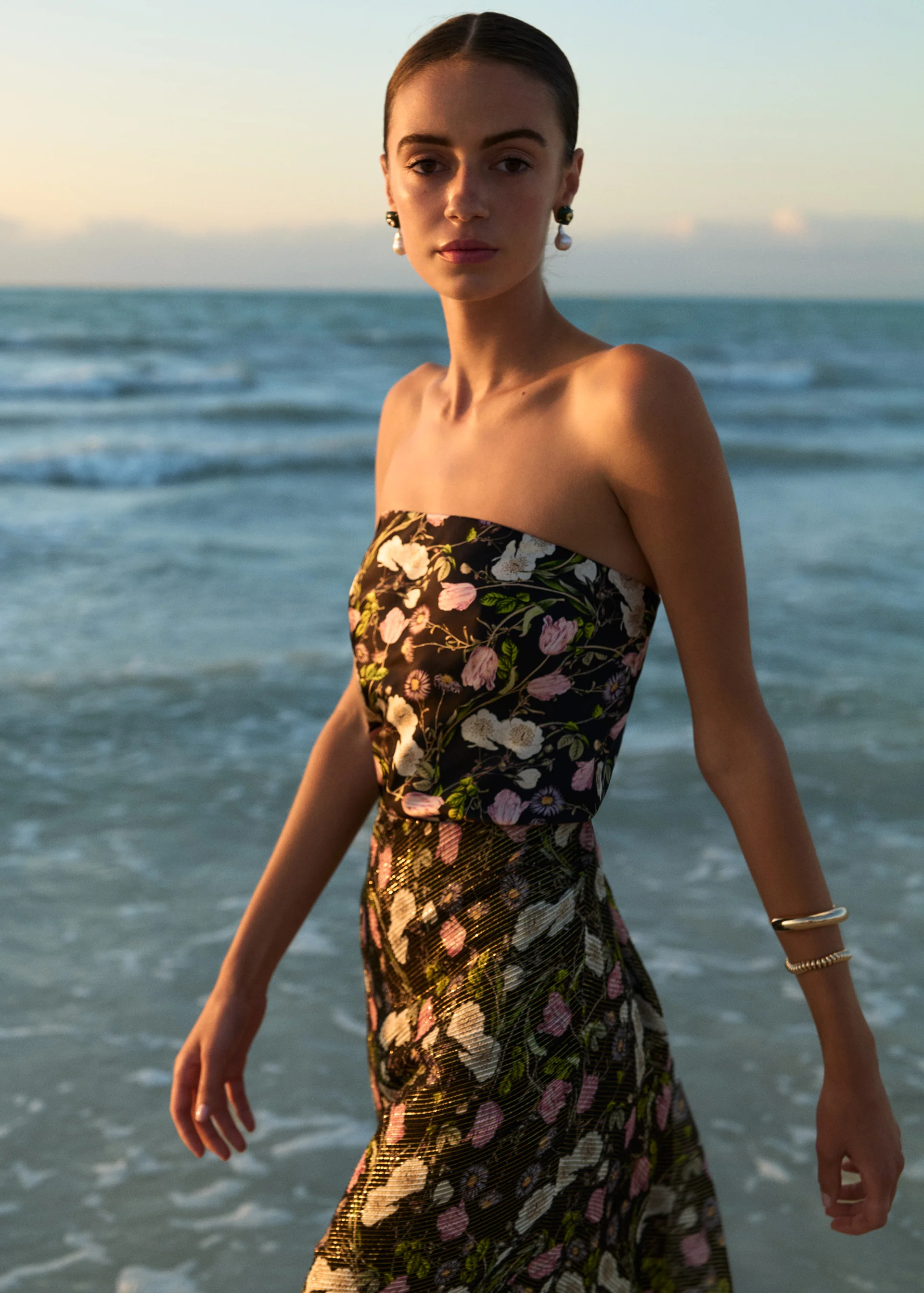 Prima Strapless Camisole Midnight Gardens